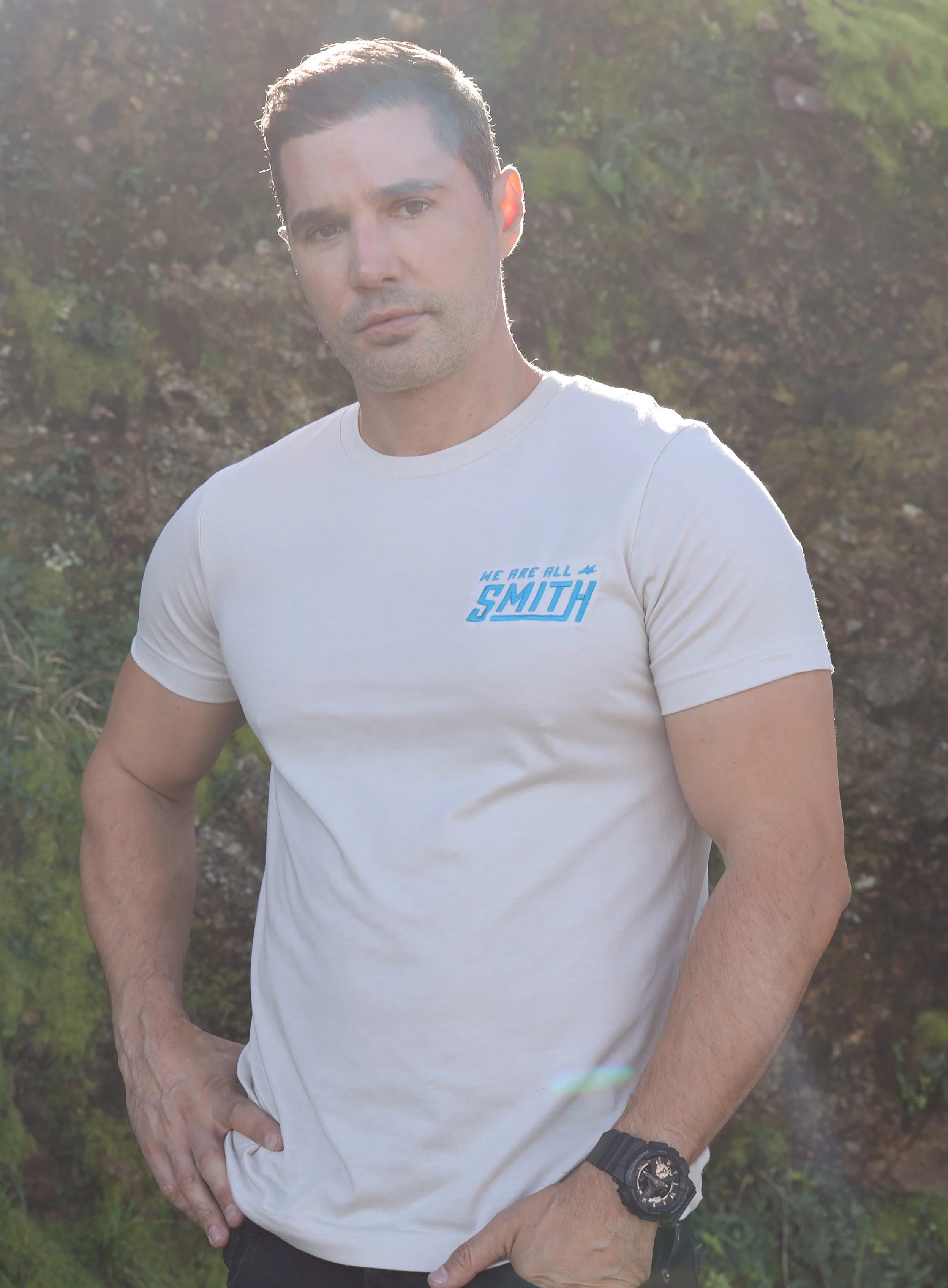 Heather Dust Blue WAAS logo Unisex t-shirt - Image 3