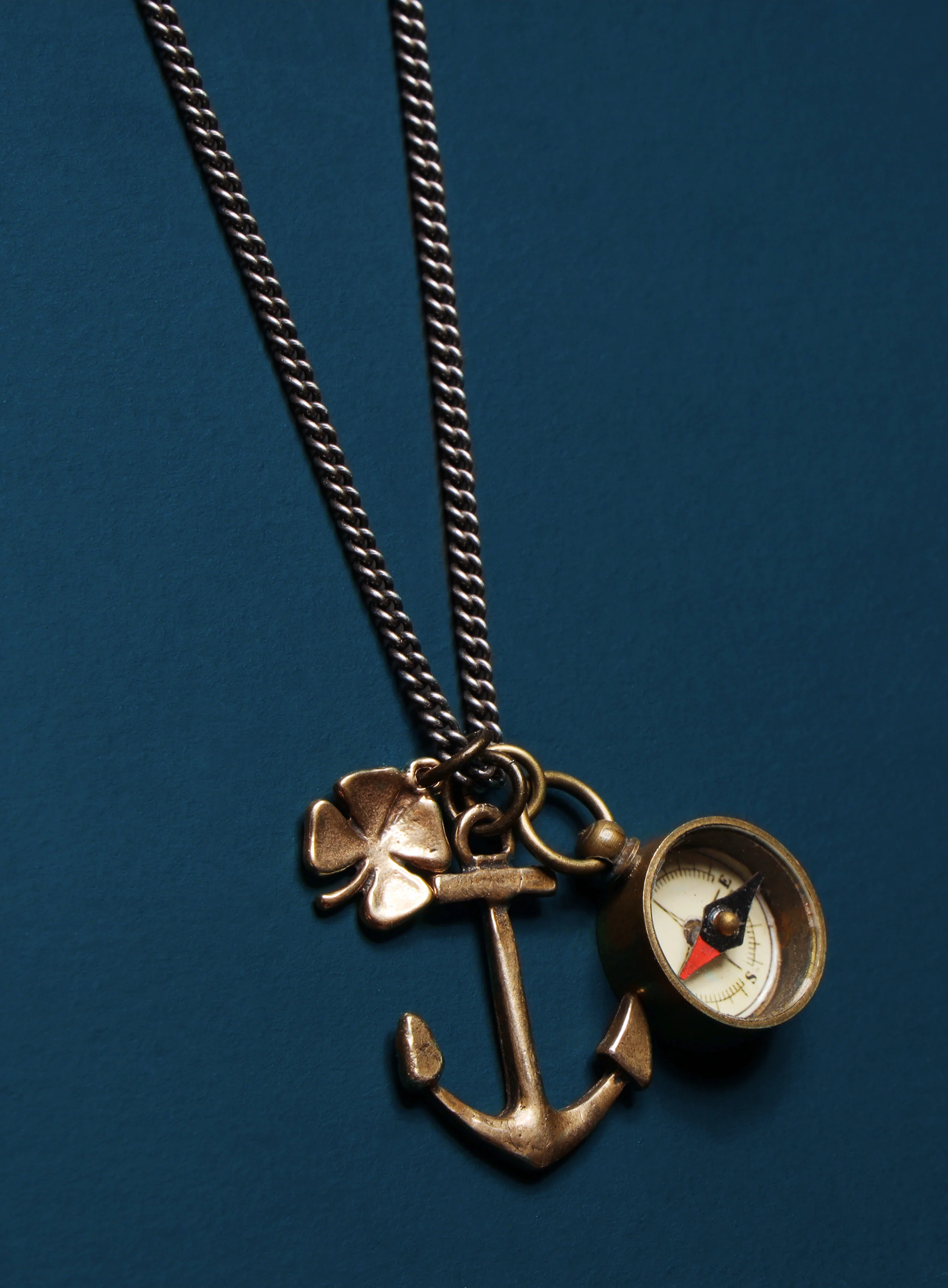 Anchor and Compass Necklace for Men - Image 3