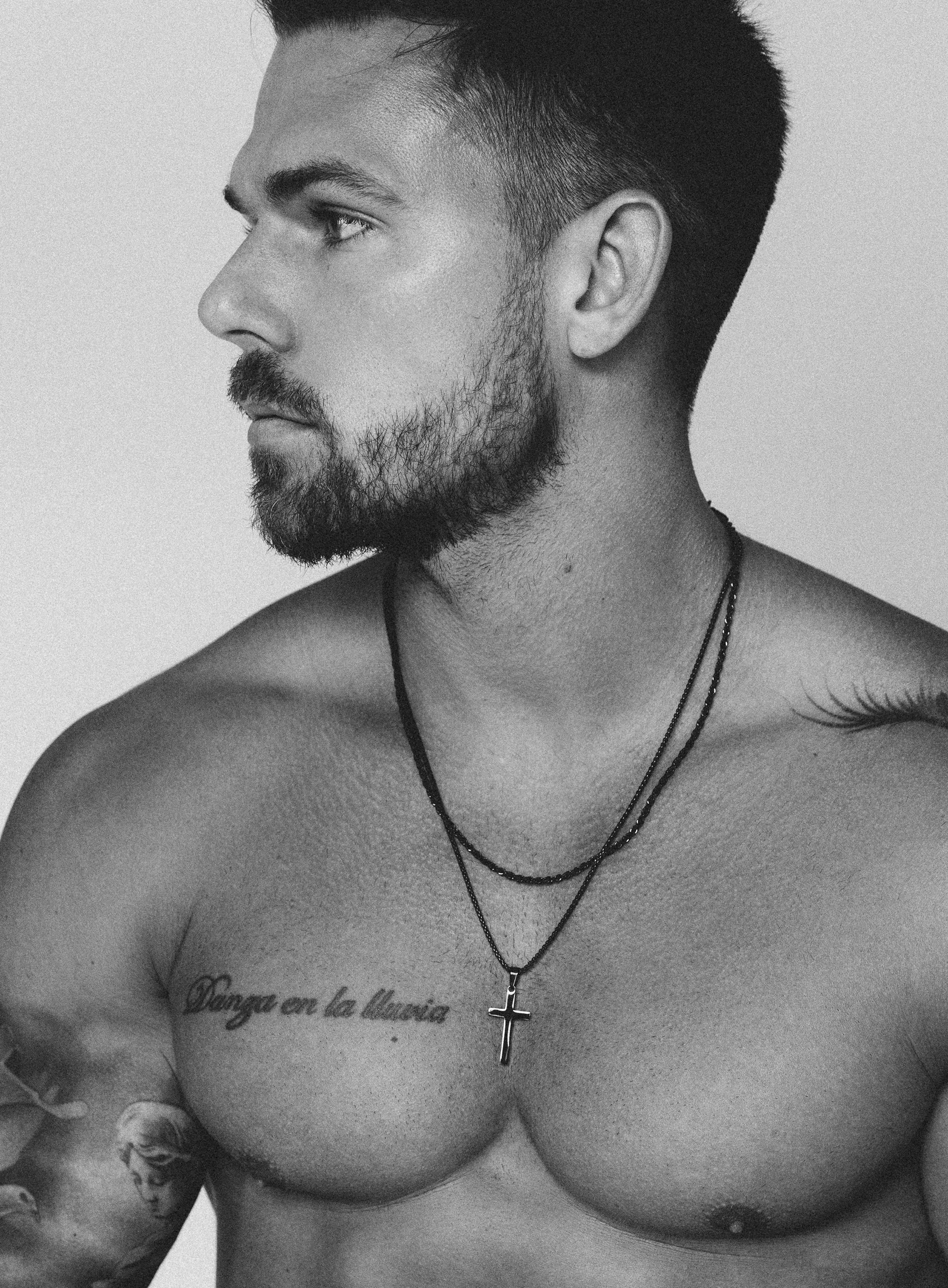 Large Black Cross Necklace Set for Men - Image 5