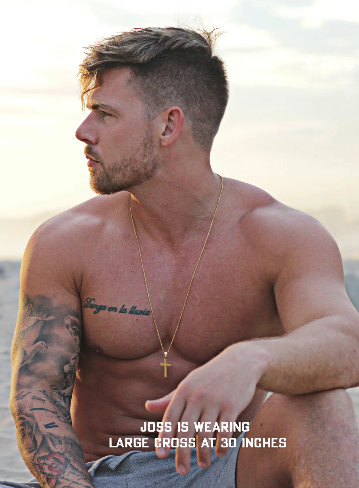 LARGE GOLD CROSS NECKLACE FOR MEN - Image 3