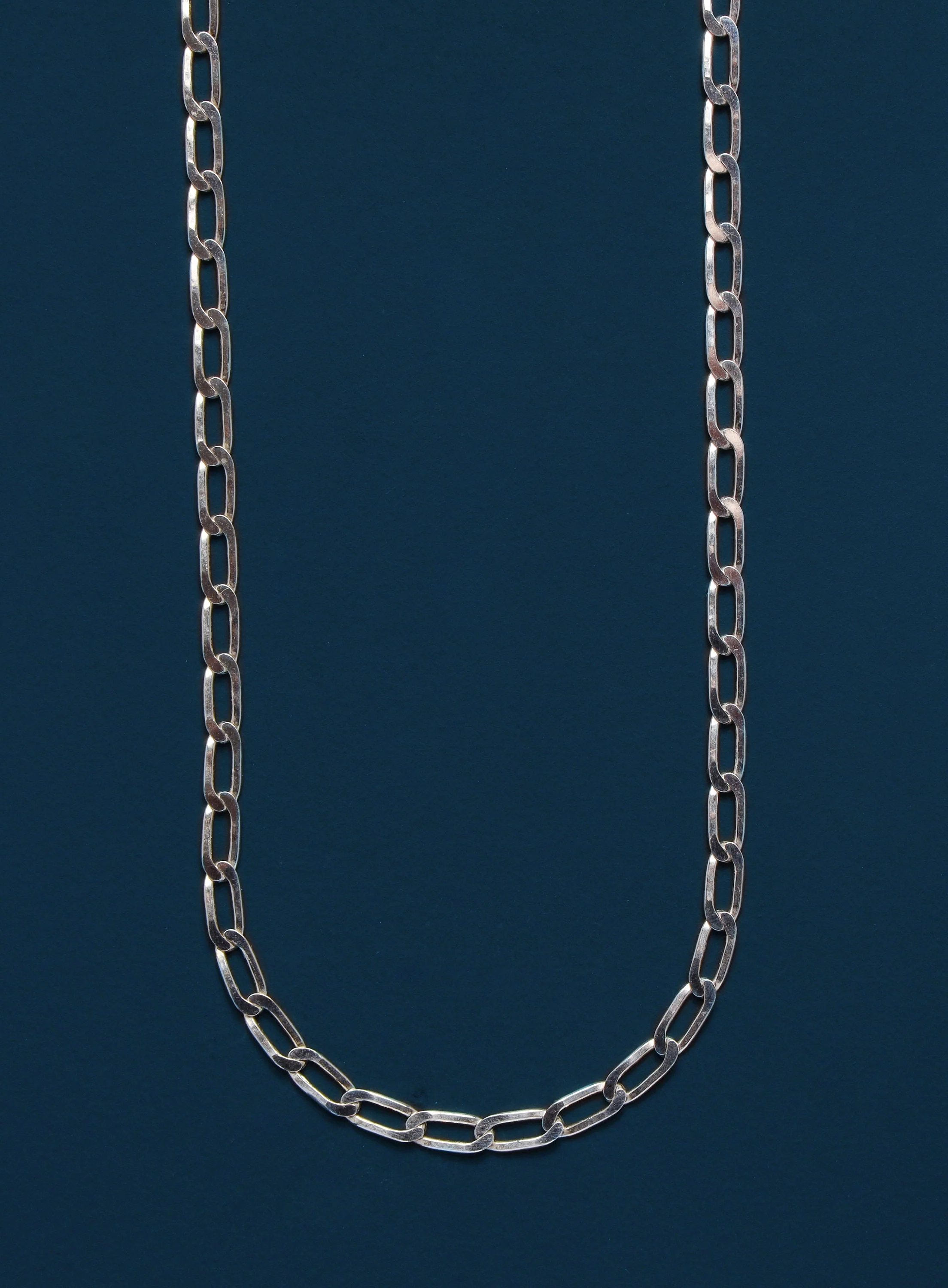 4mm 925 Sterling Silver Elongated Flat Oval Chain - Image 2