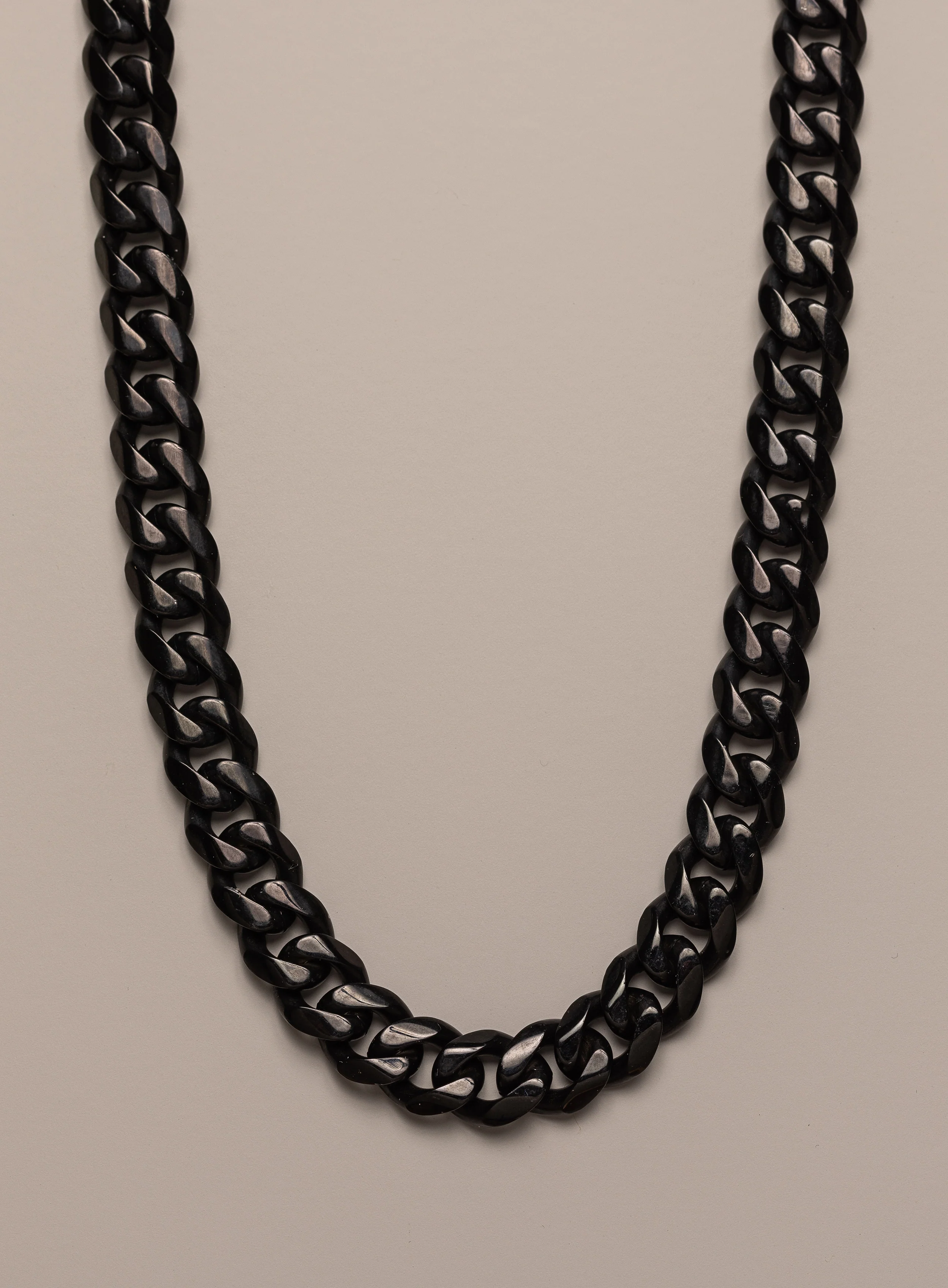 9mm Black Miami Cuban chain in black coated 316L Stainless Steel - Image 2