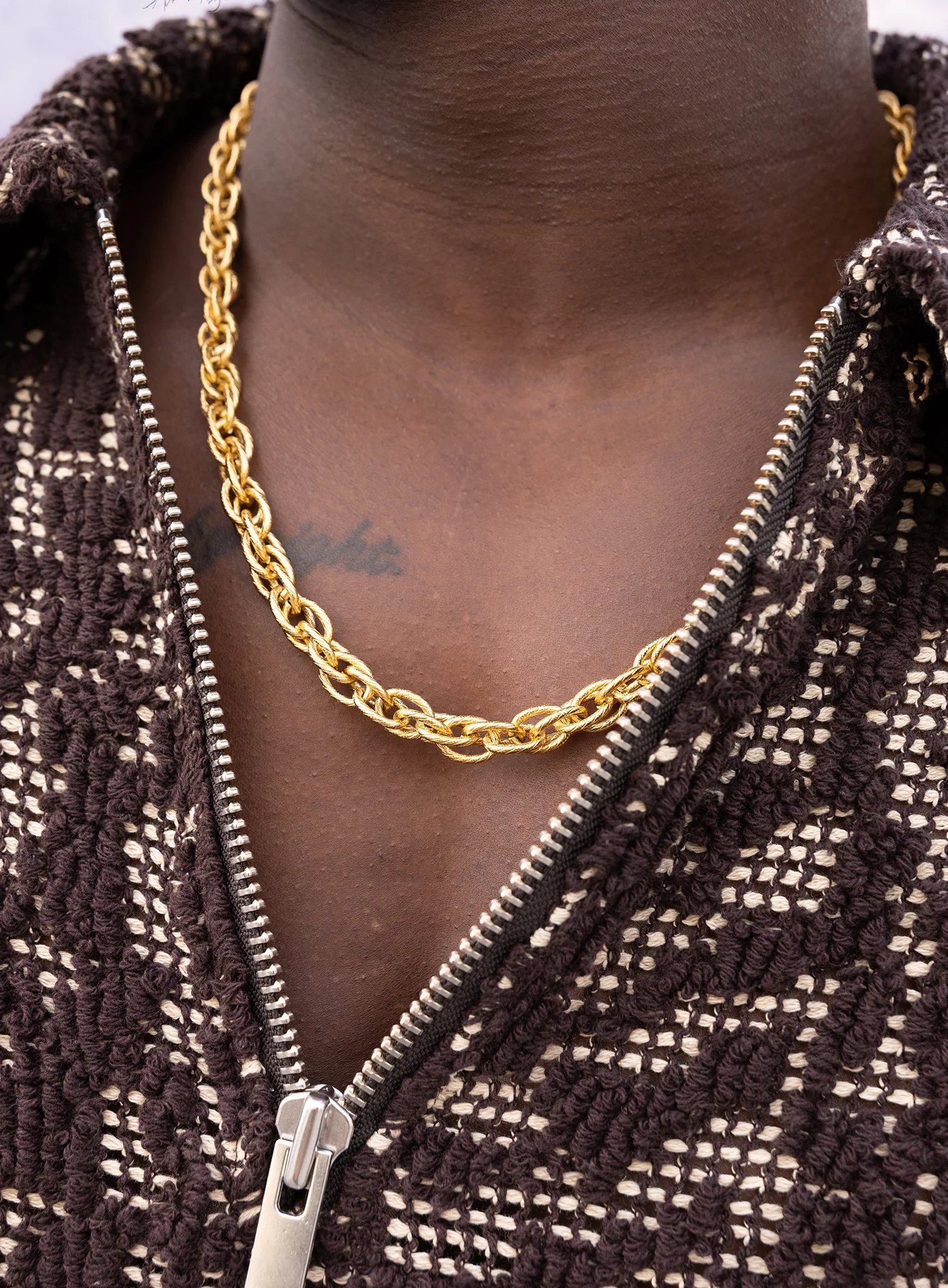 Men's Gold Plated Stainless Steel 10mm Rope Chain Necklace