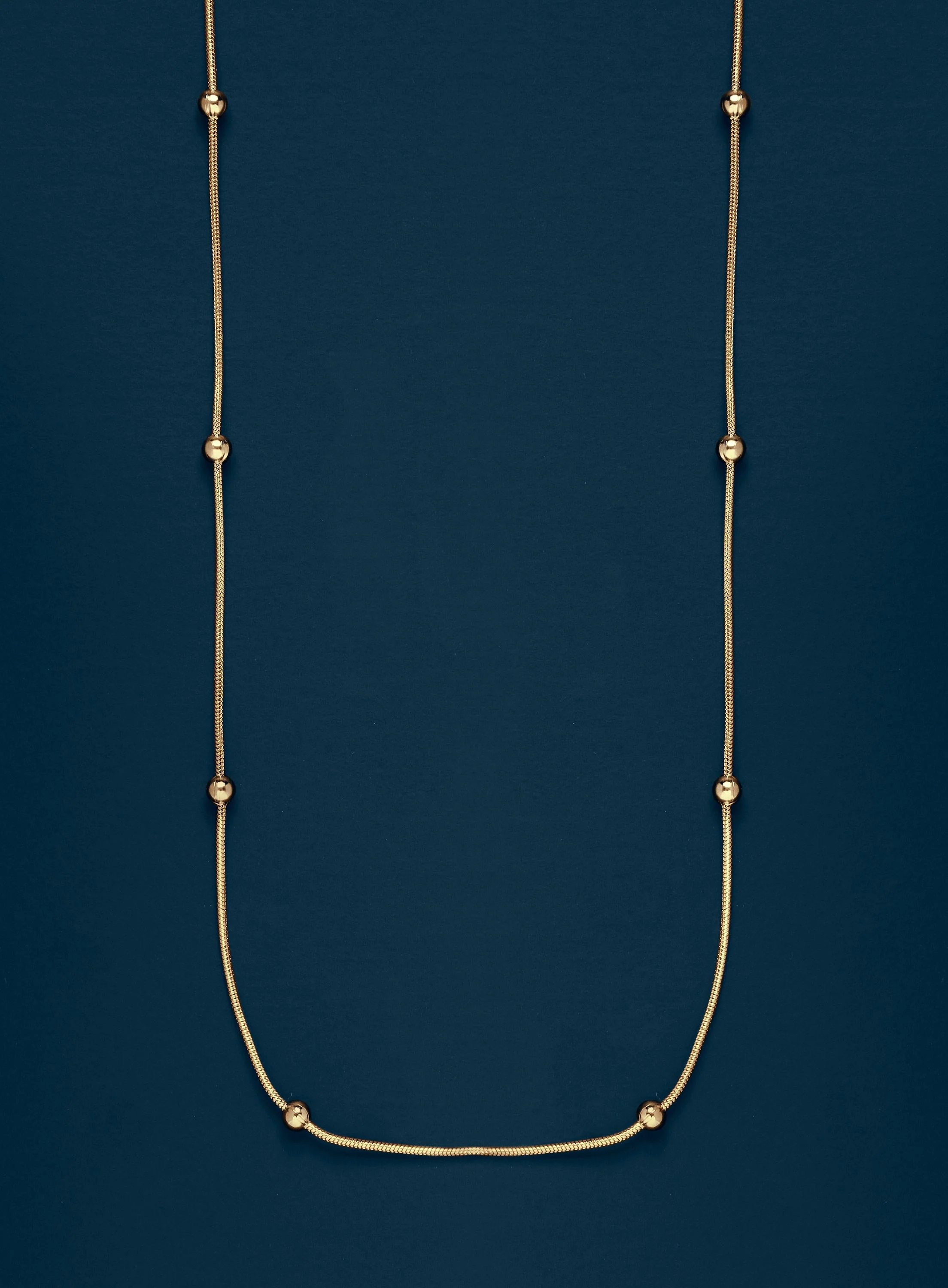 Mens Gold Minimalist Satellite Chain Necklace - Image 2