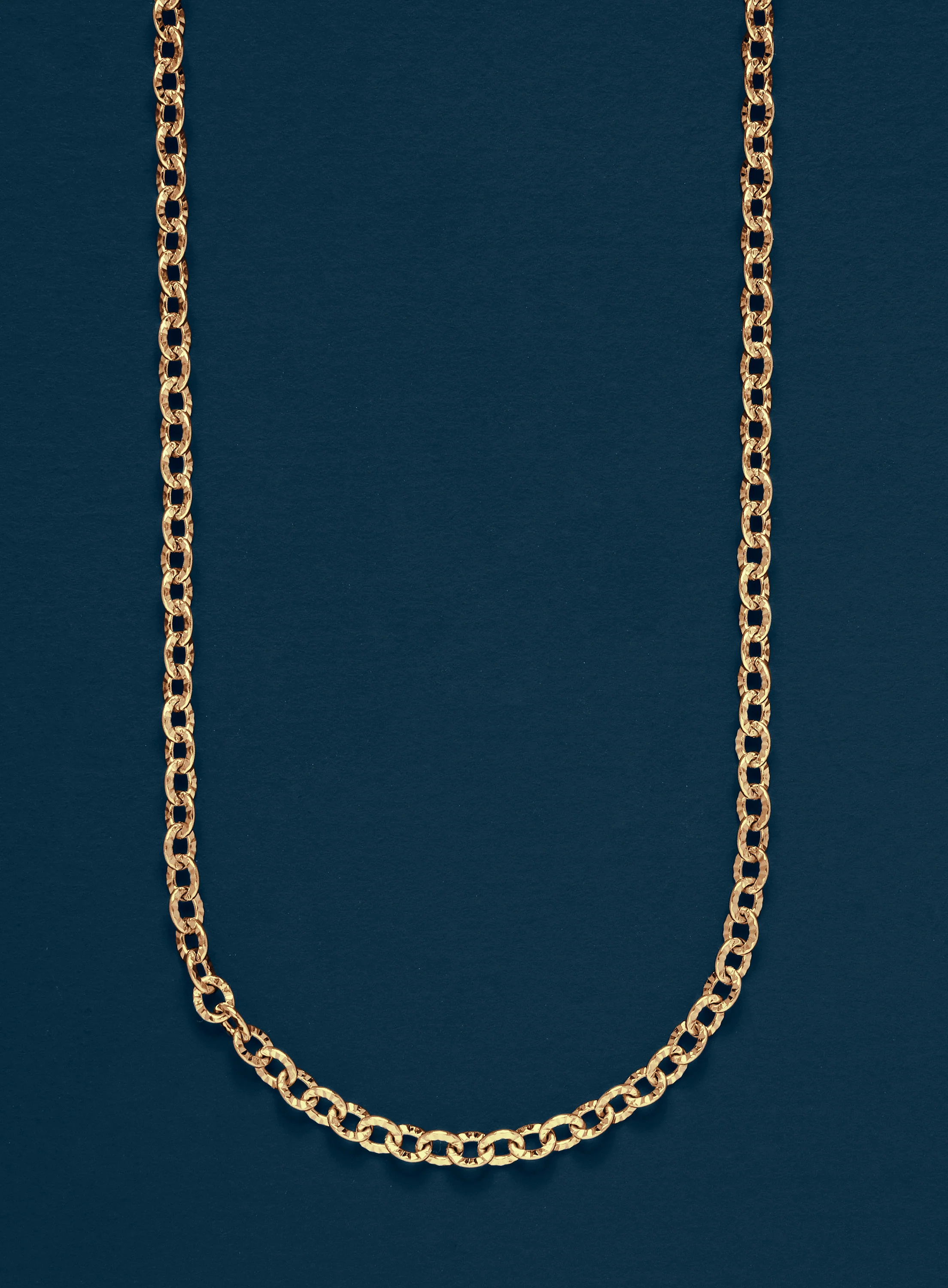 3mm 14k Gold Plated Classic Cable Chain Necklace for Men - Image 2