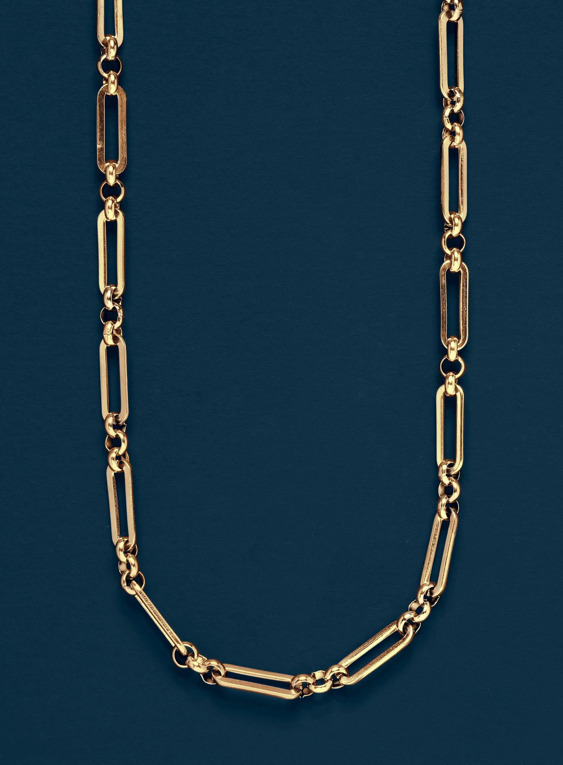 Men's Gold 4.5mm Elongated Cable Chain Necklace - Image 2