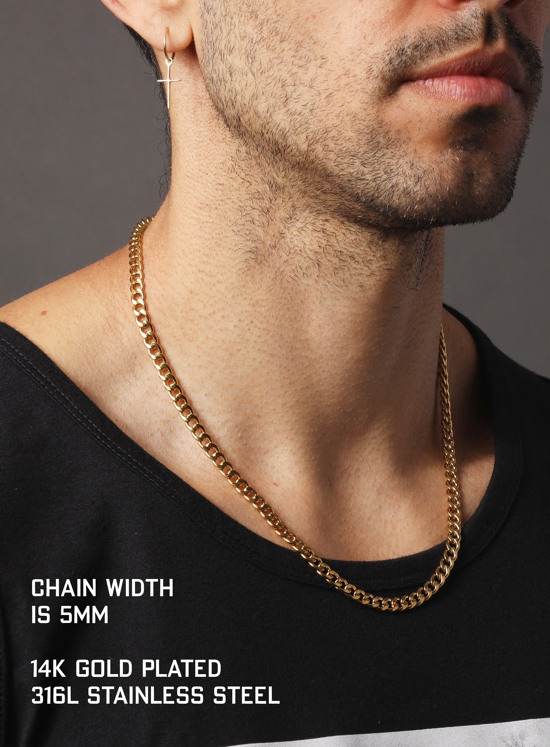 5mm gold curb chain - Image 5