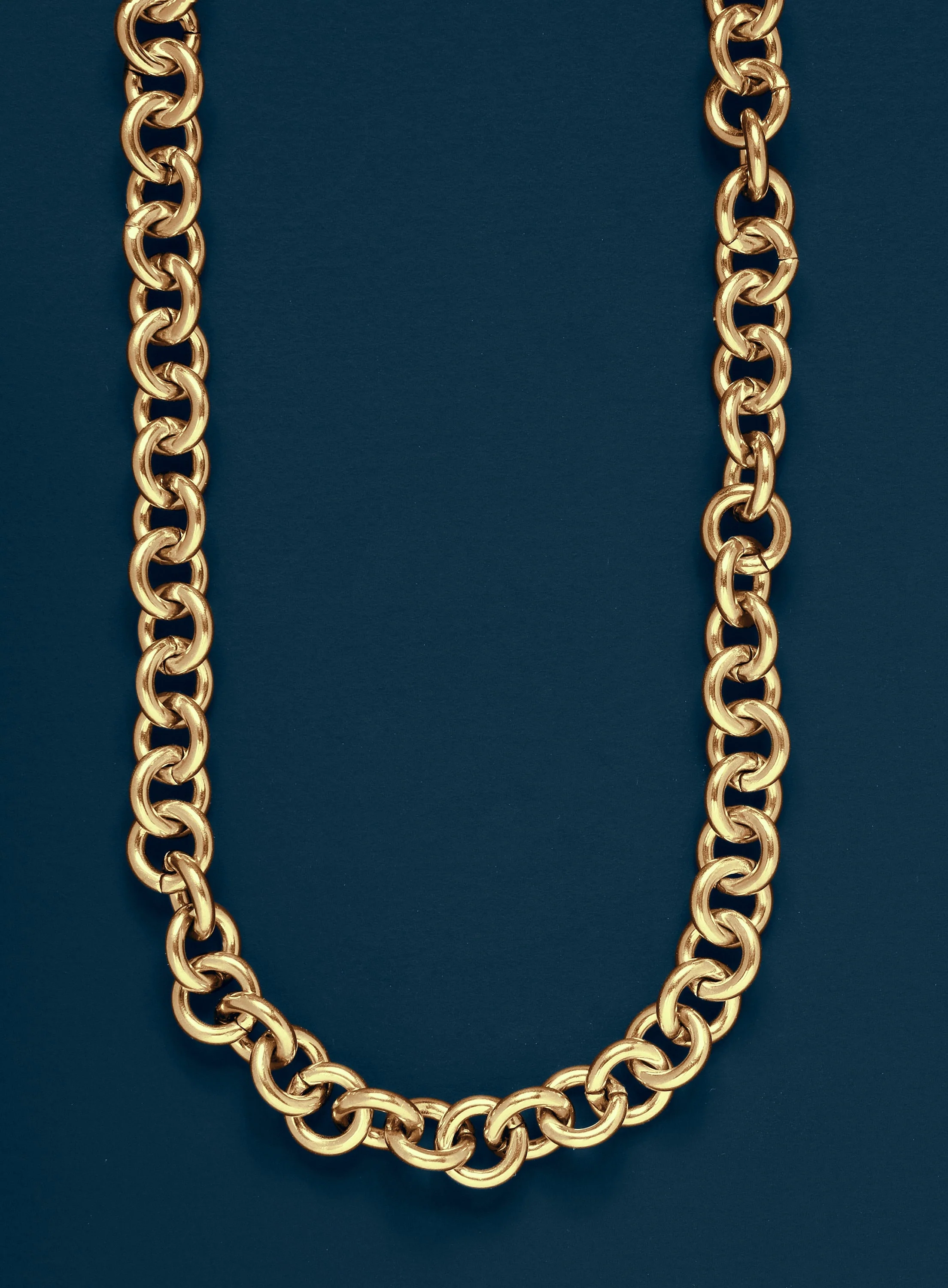 9mm Gold Round Cable Chain Necklace for Men - Image 2