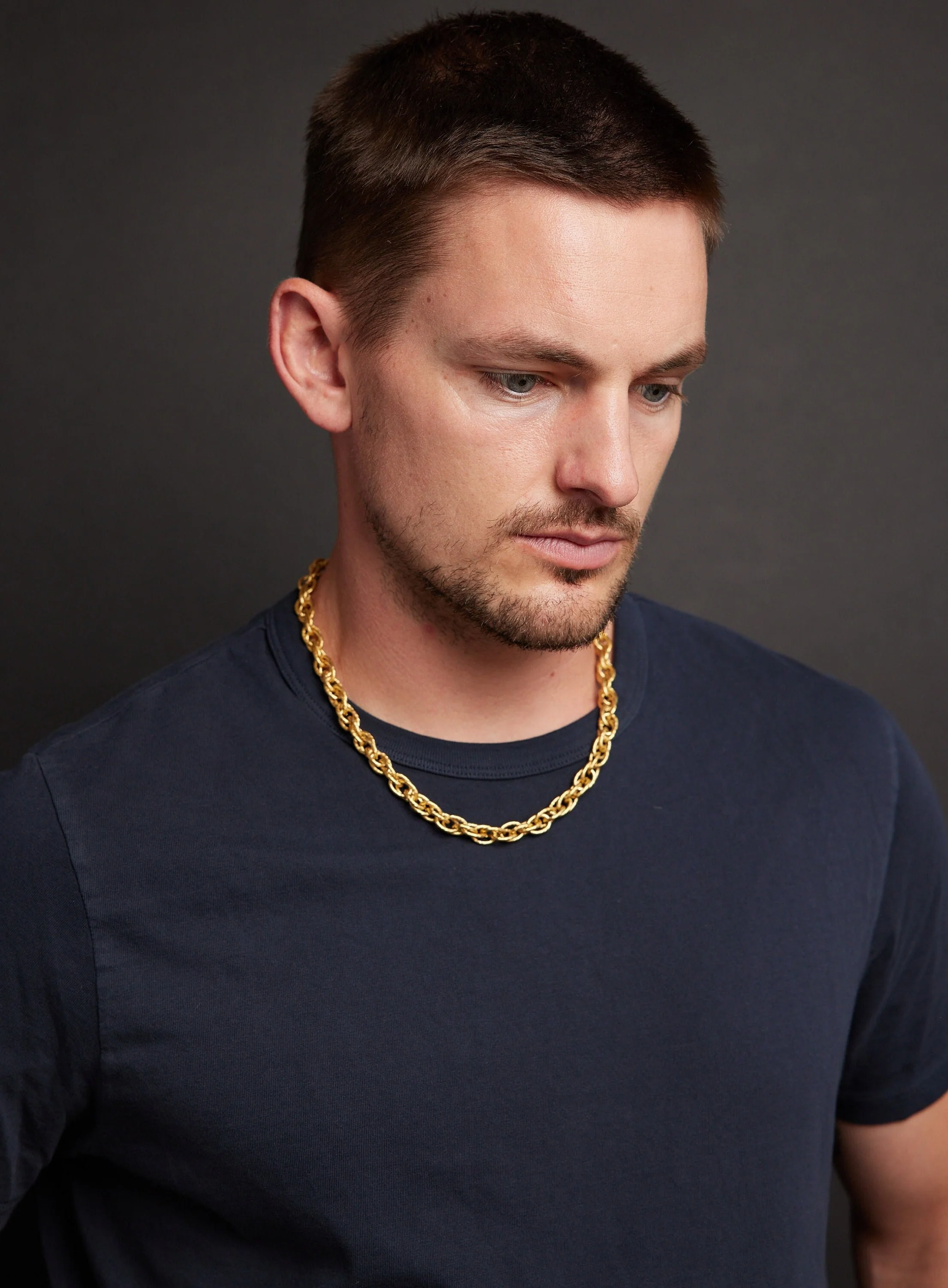 Men's Gold 10mm Thick Rope Chain Necklace