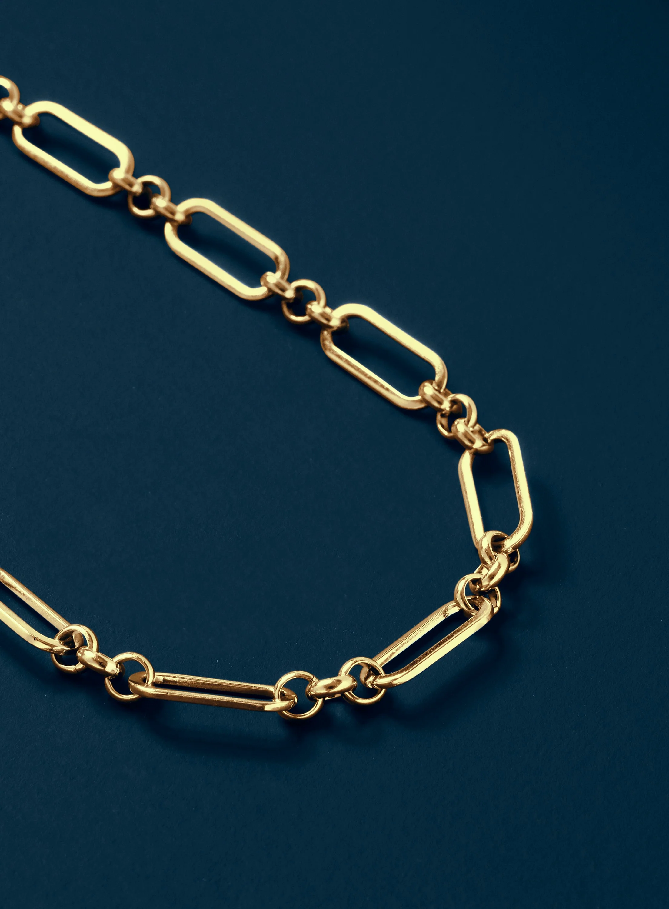 7mm Men's Gold Elongated Cable Chain Necklace for Men - Image 4