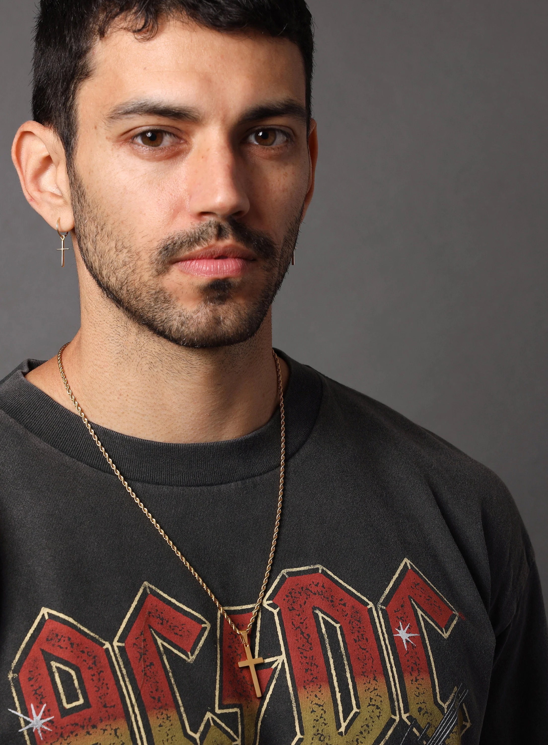 Gold Cross Pendant Rope Chain for Men - Image 3