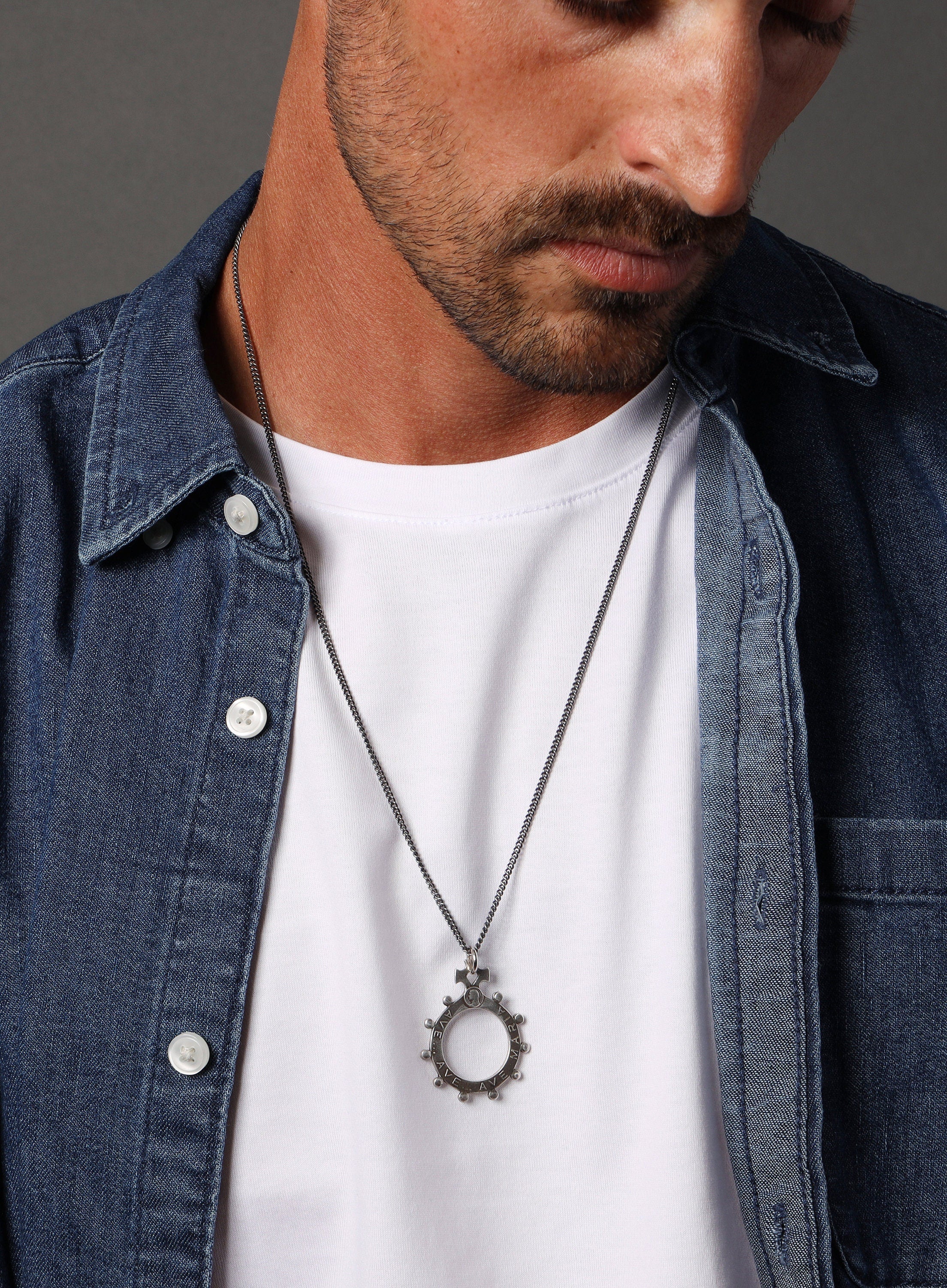 925 Sterling Silver Finger Rosary Necklace - Image 3