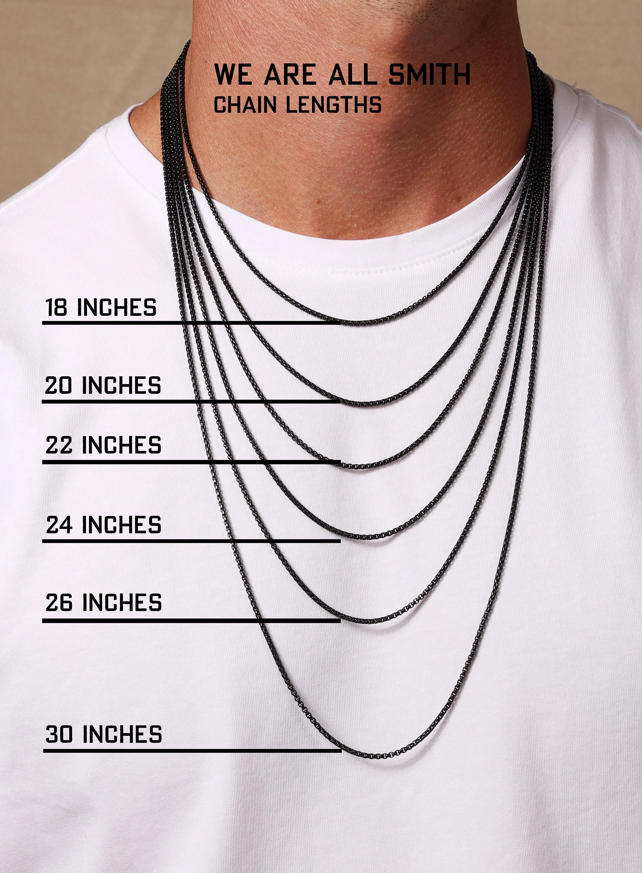 2mm Black venetian round box chain - Image 4
