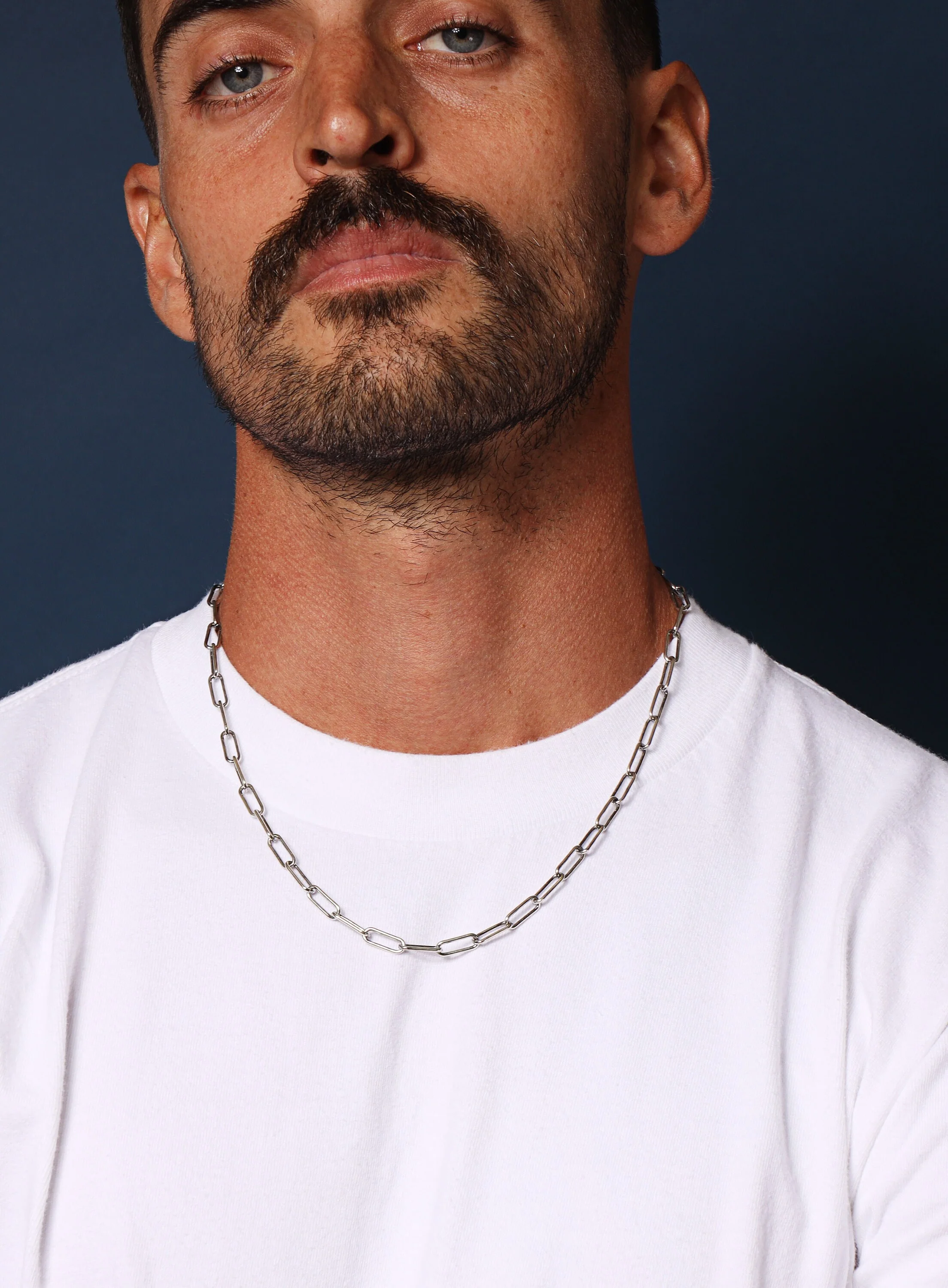 925 Oxidized Sterling Silver Large Cable Chain Link Necklace for Men - Image 4