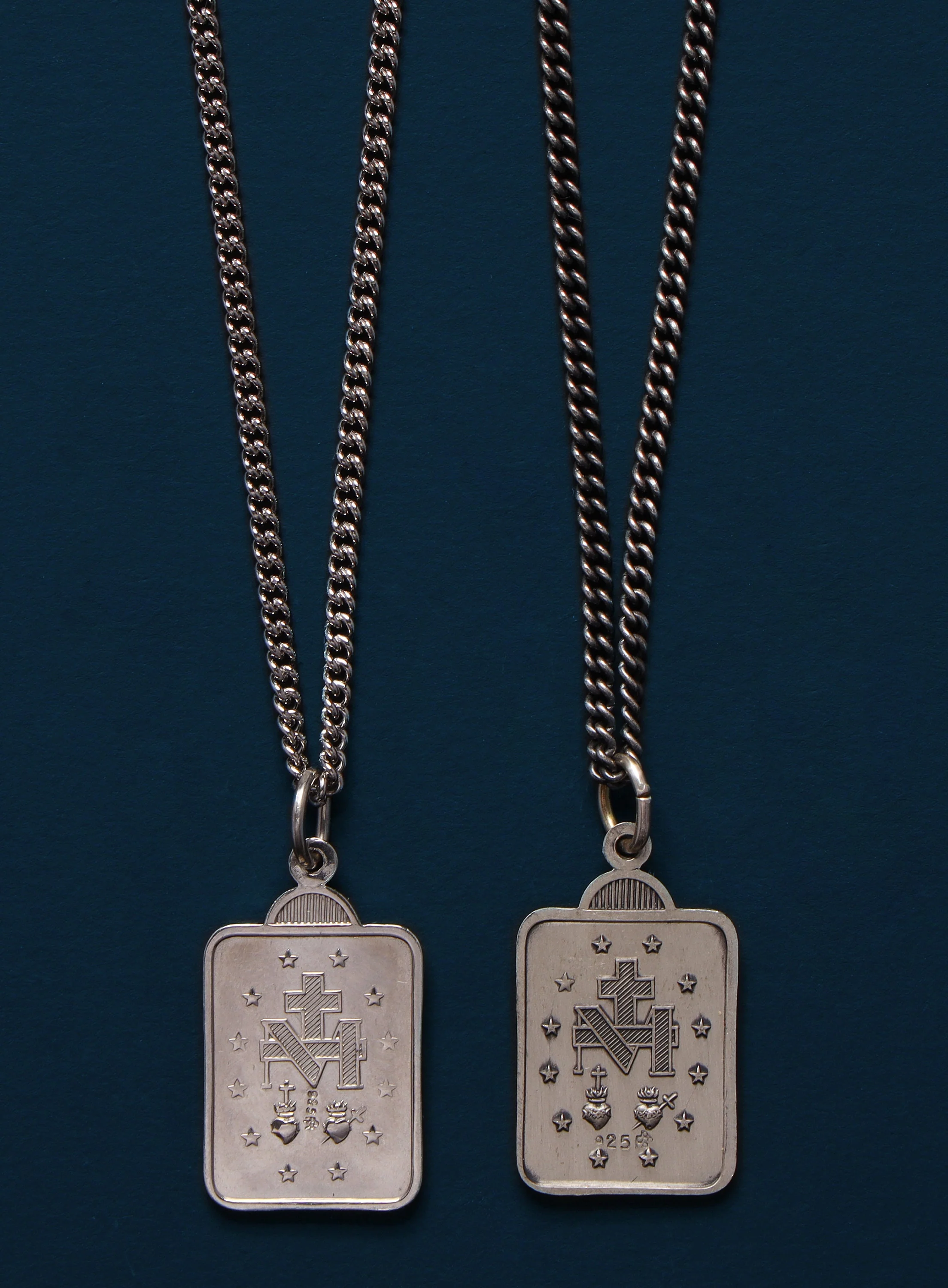 Miraculous Medal Rectangular Shape Pendant Necklace - Image 5