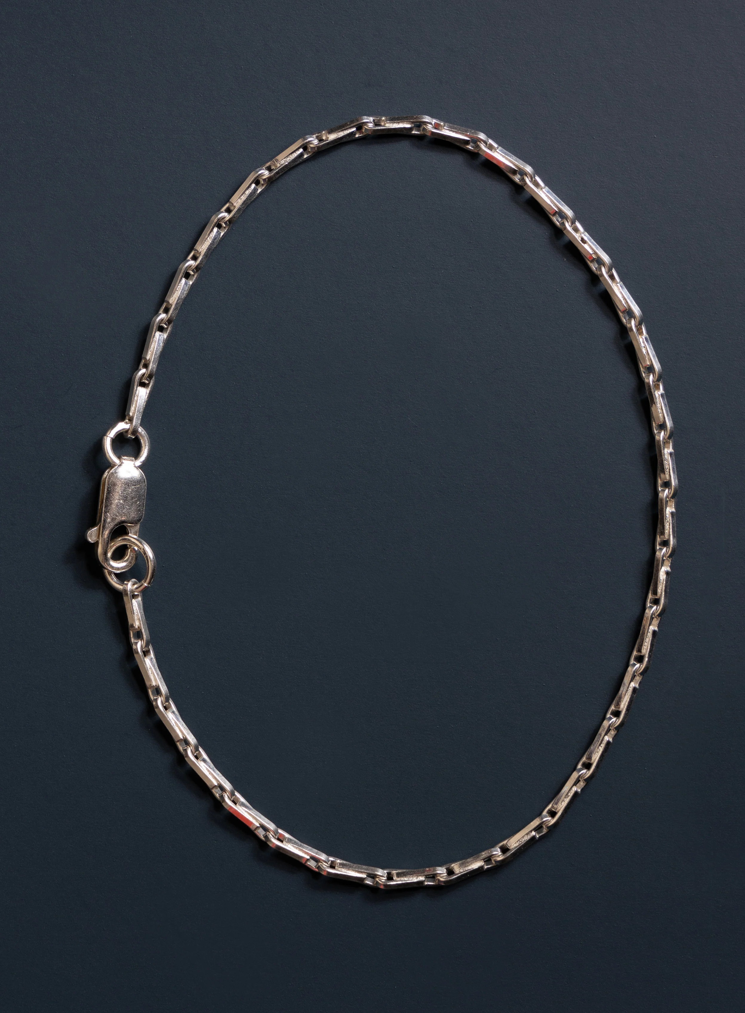 925 Sterling Silver 2mm Minimalist Chain Men's Bracelet - Image 10