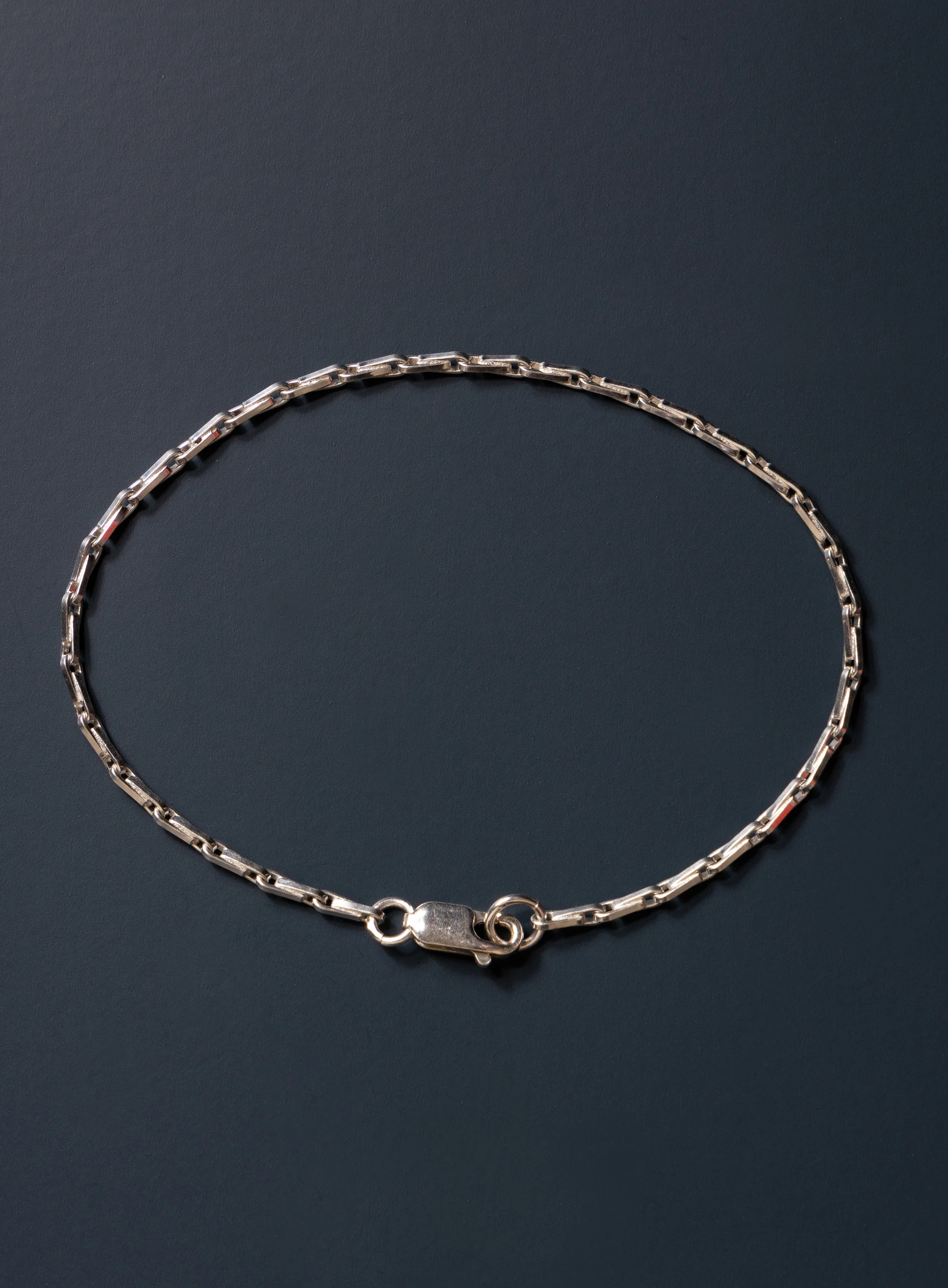 925 Sterling Silver 2mm Minimalist Chain Men's Bracelet - Image 9