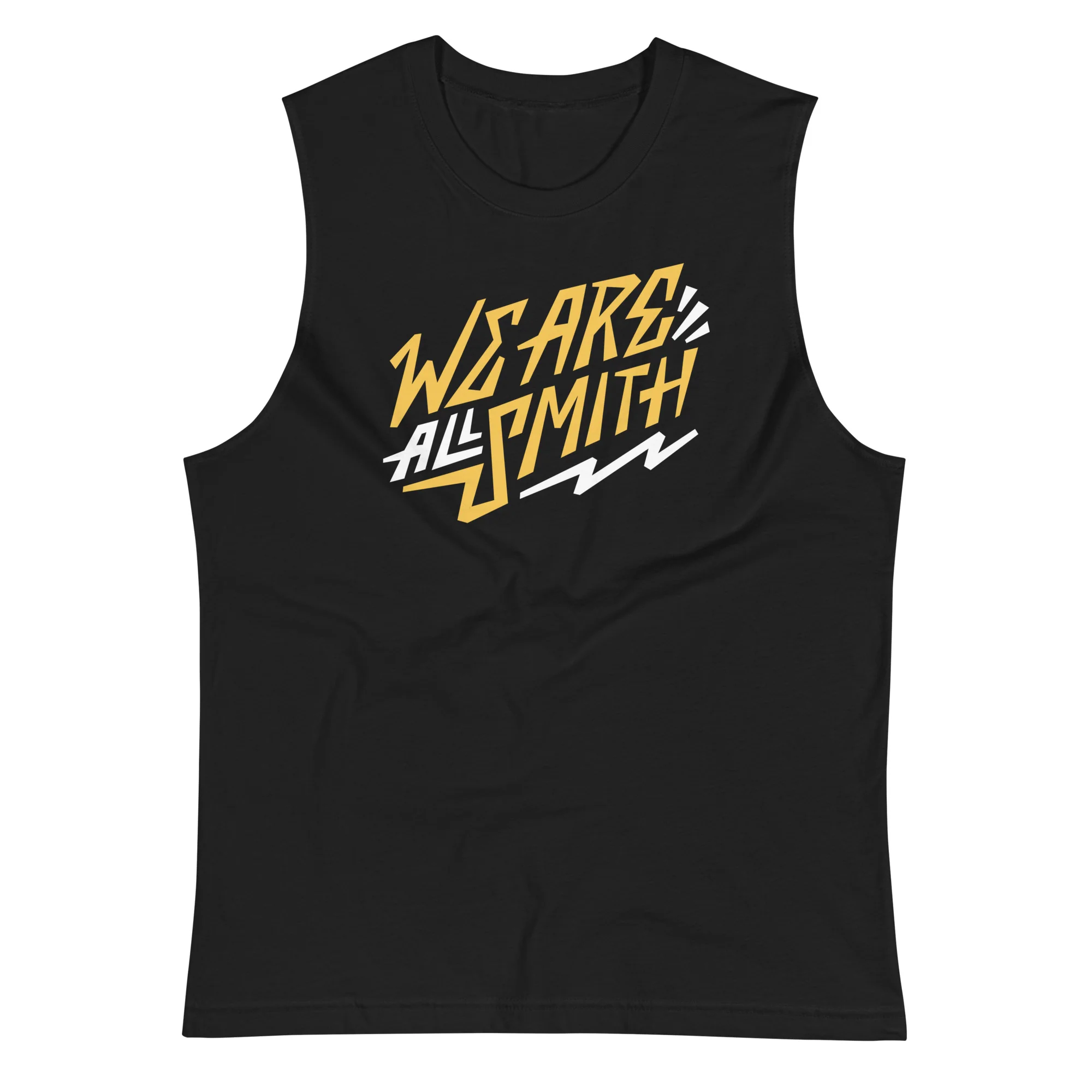 We Are All Smith Yellow Logo Black Muscle Shirt - Image 3