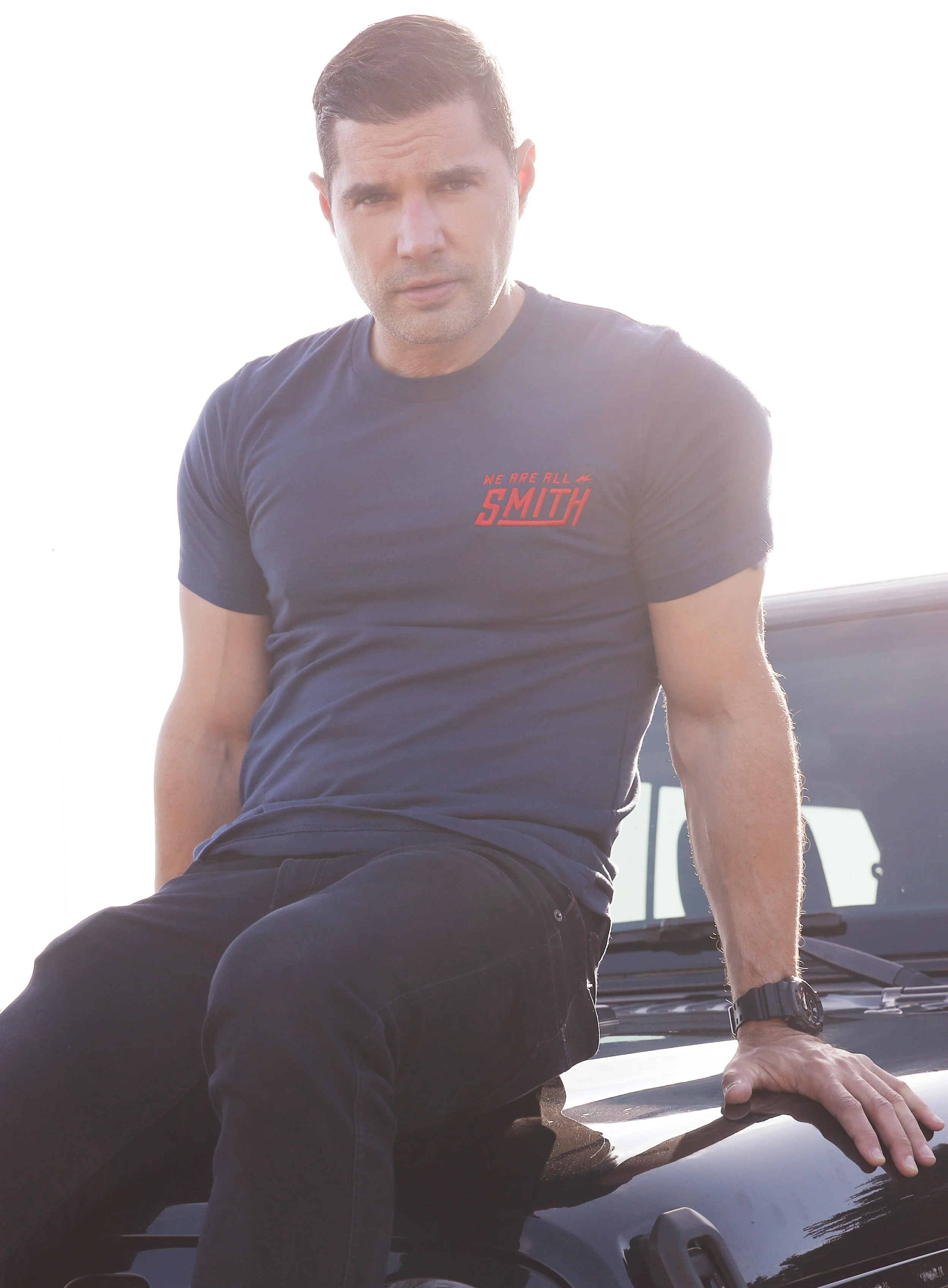 Navy Blue Red Embroidered WAAS logo Unisex t-shirt - Image 5