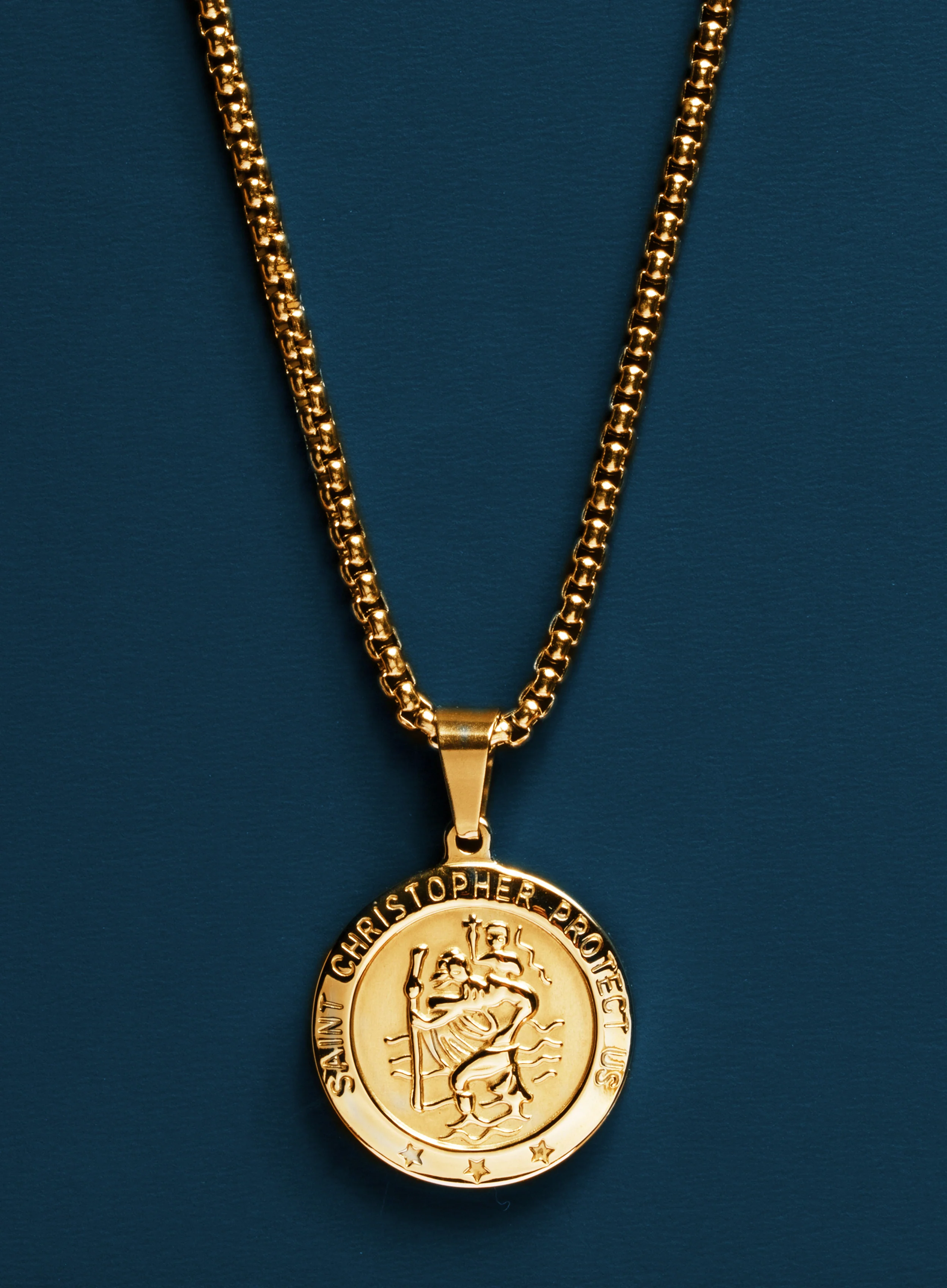 Necklace Set: Gold Rope Chain and St. Christopher Necklace - Image 10