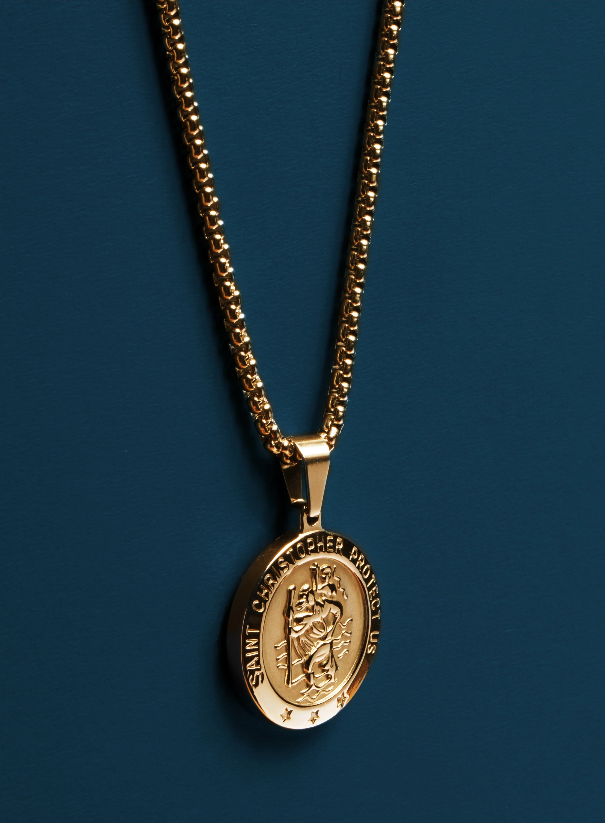Necklace Set: Gold Rope Chain and St. Christopher Necklace - Image 6