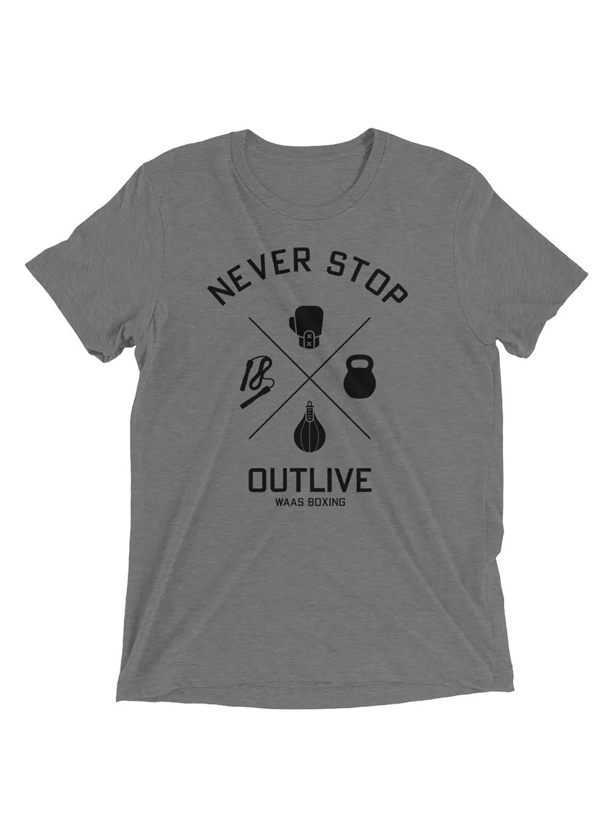 Never Stop / Outlive Gray Short sleeve t-shirt