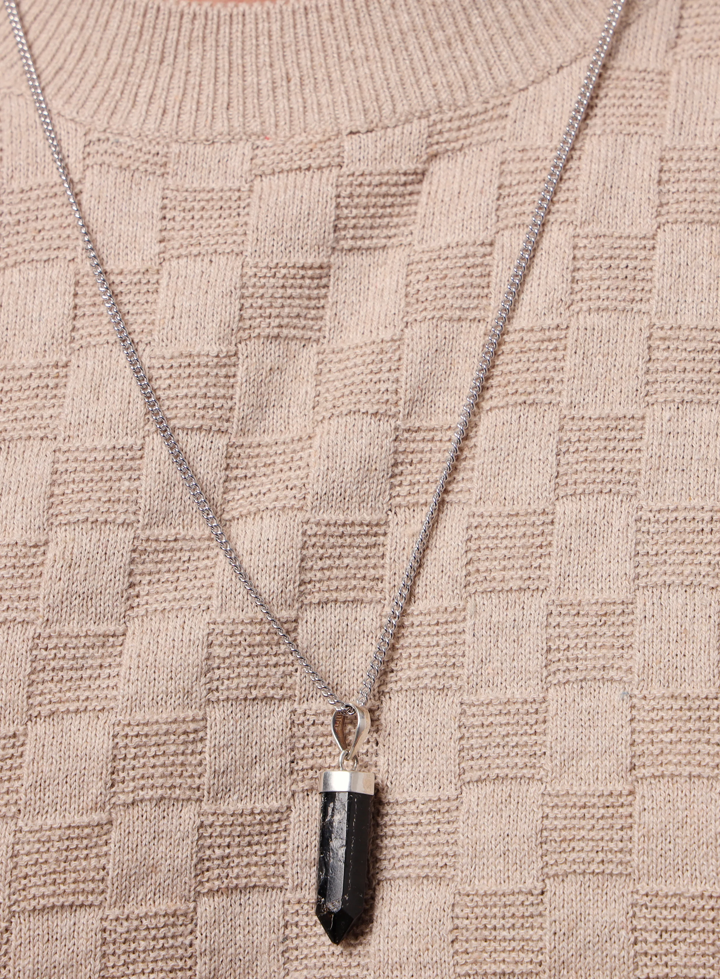 One of a Kind Black Tourmaline Point Pendant Necklace for Men - Image 7