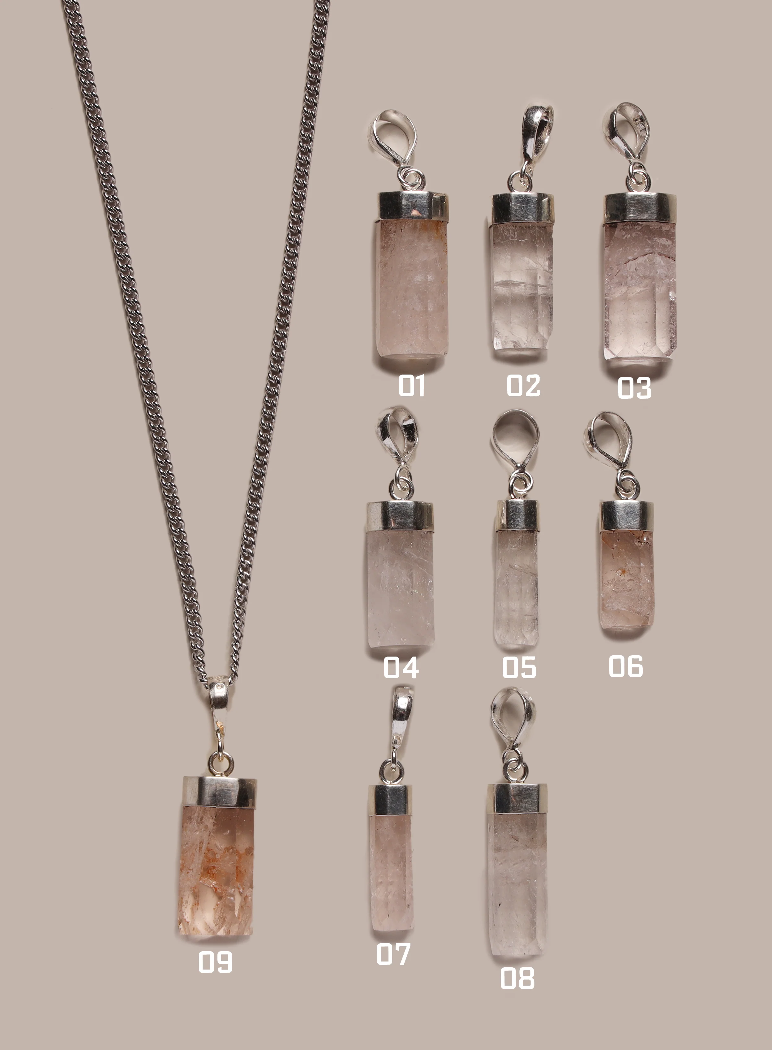 One of a Kind Genuine Morganite Pendant on 925 Sterling Silver Chain - Image 3