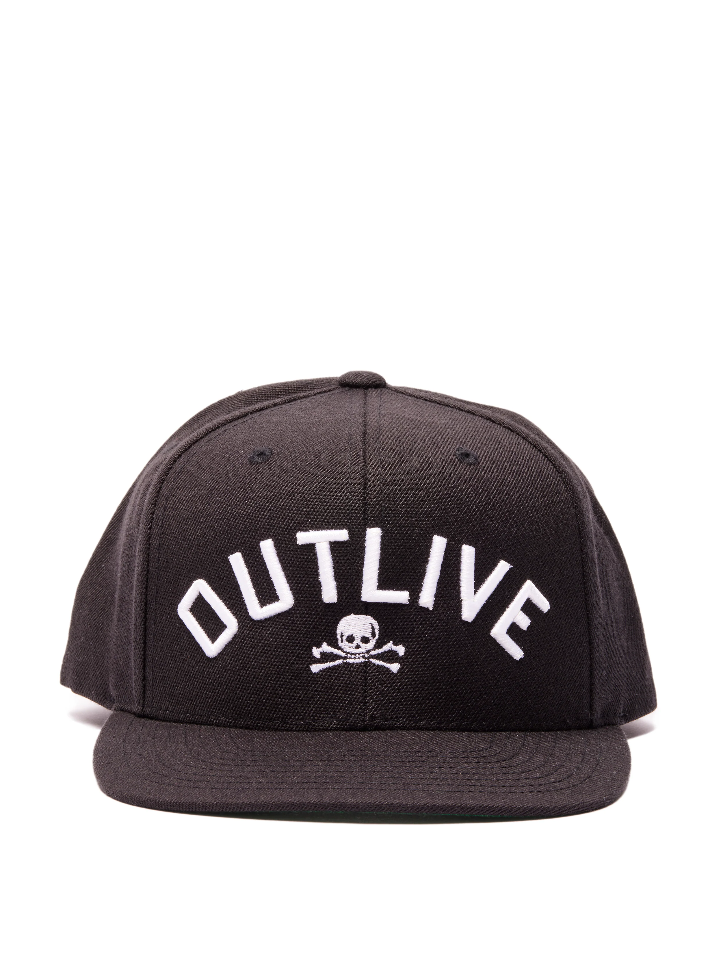 OUTLIVE Wool Blend Black Embroidered Snapback