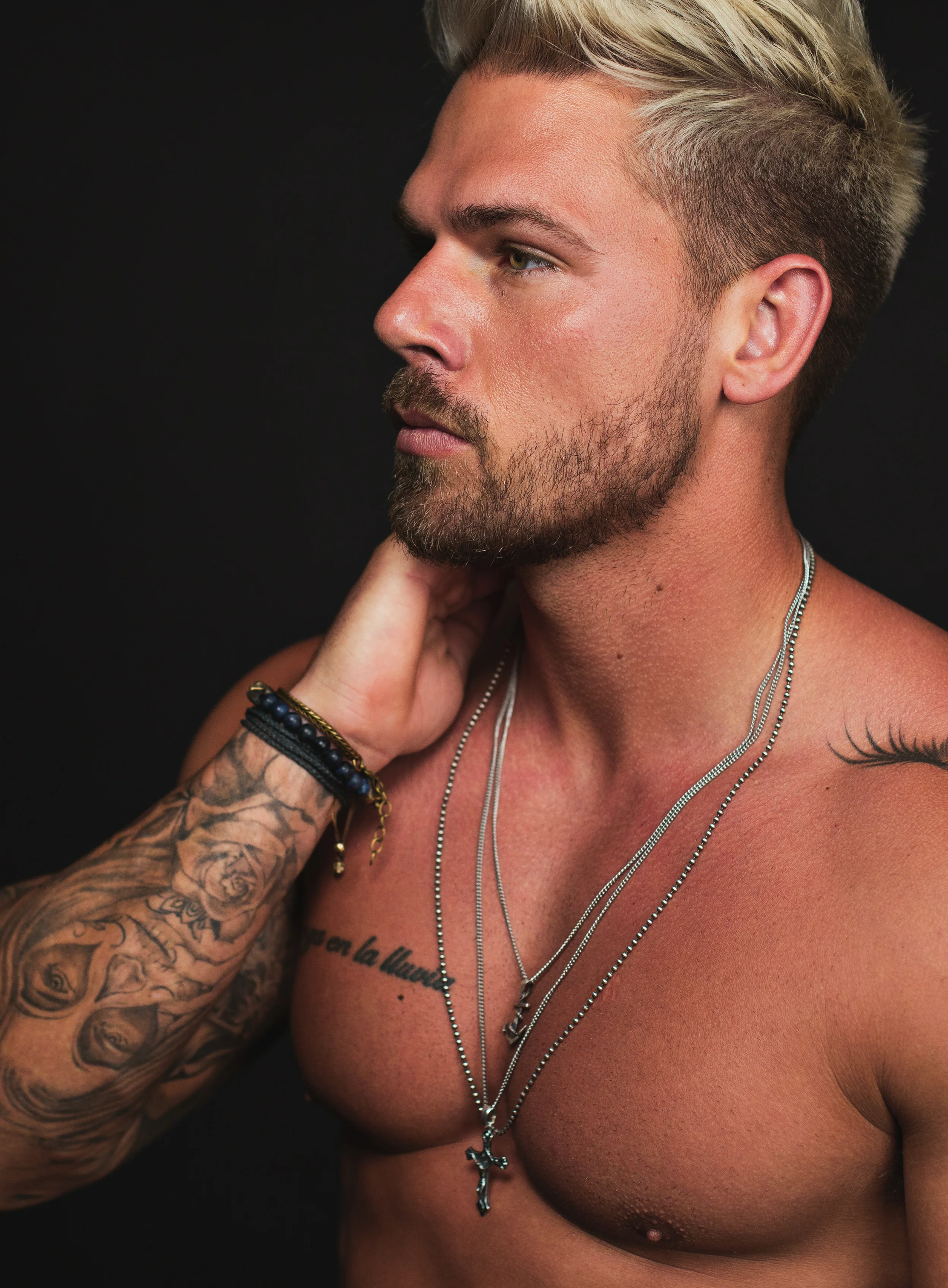 Oxidized Sterling Silver Anchor Necklace for Men - Image 4