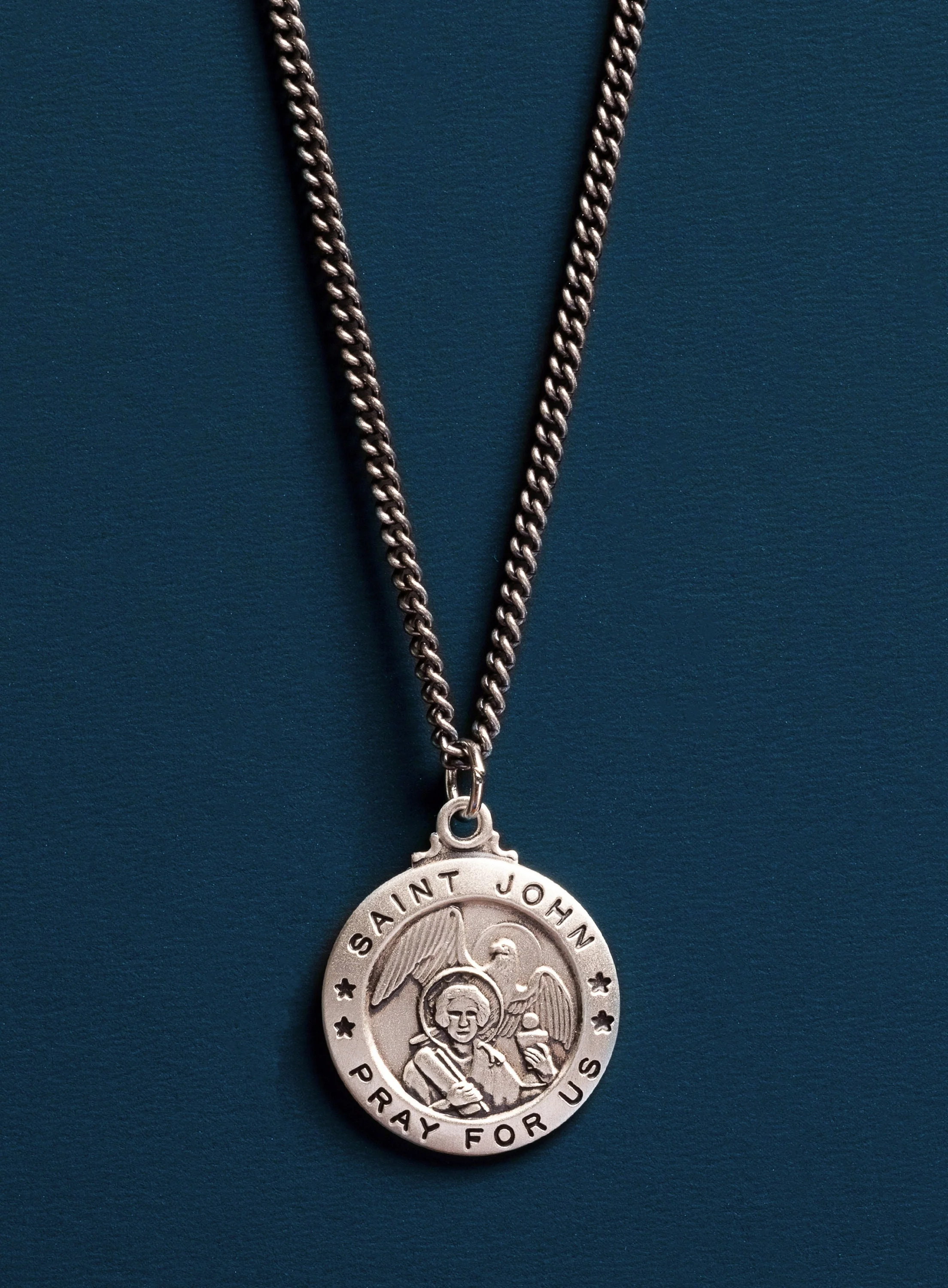 Saint John Sterling Silver Medal for Men