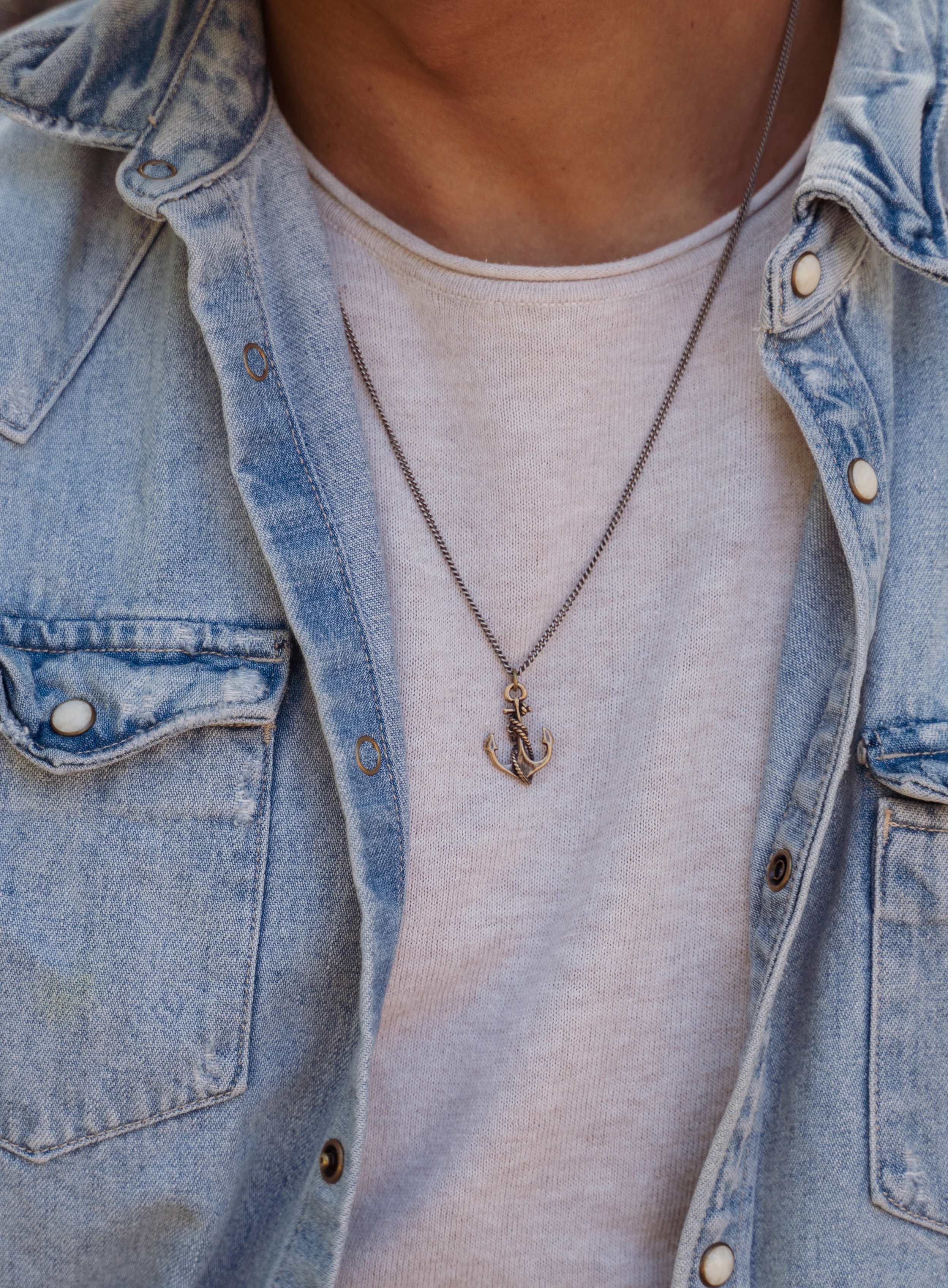 Bronze Anchor Necklace for Men - Image 5