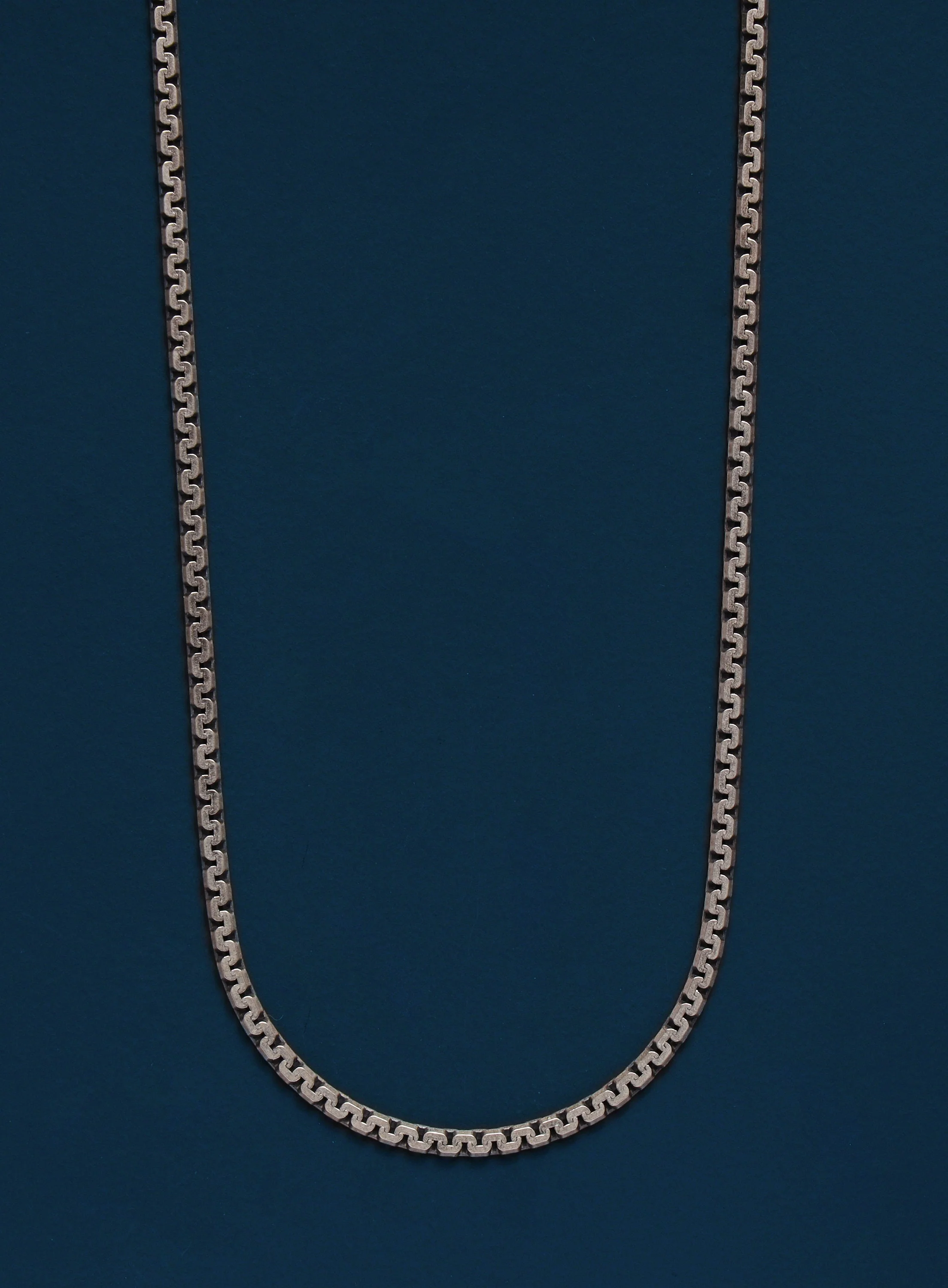 925 Oxidized Sterling Silver Zig-Zag Chain Necklace for Men - Image 2