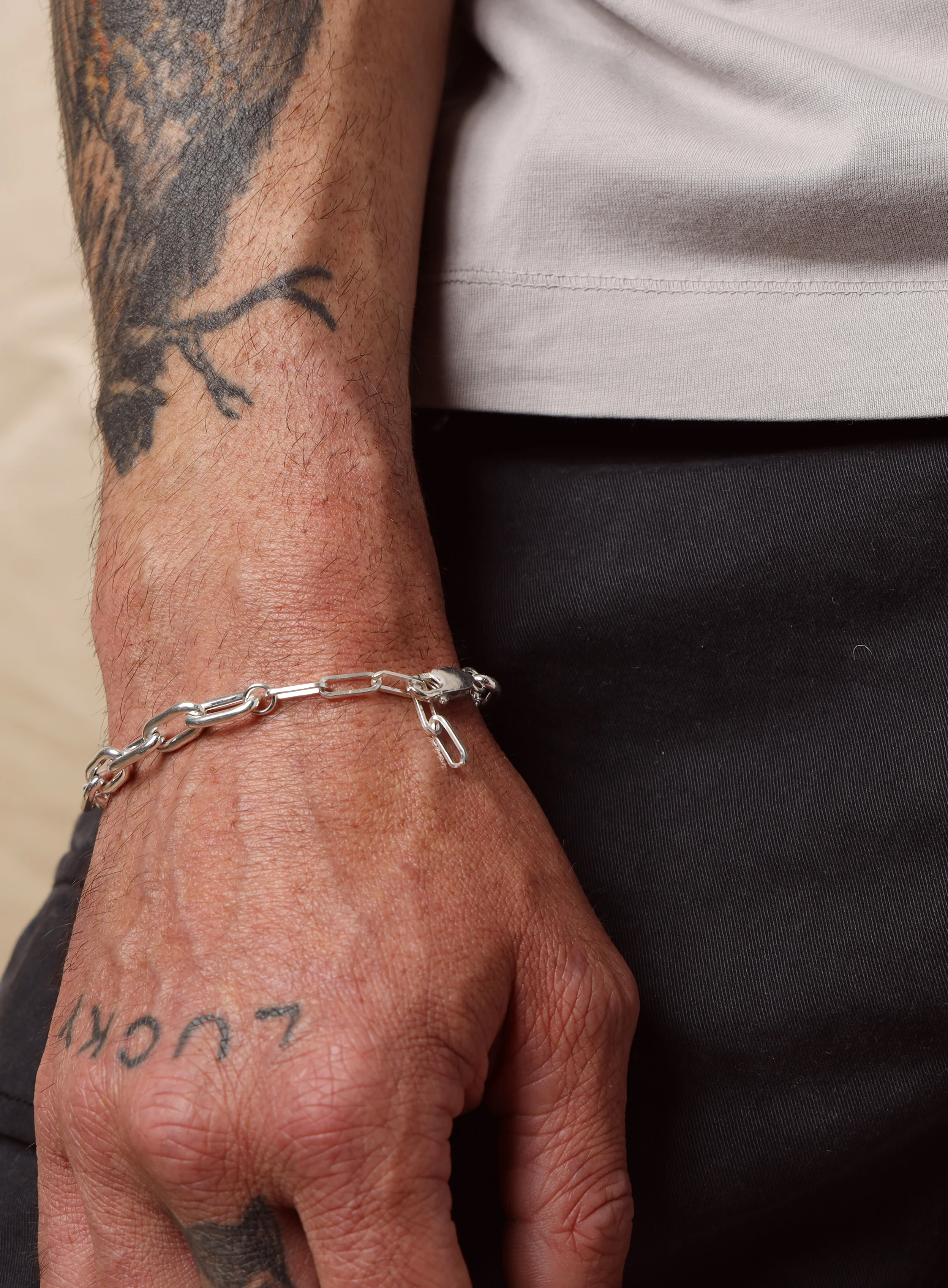 Adjustable 925 Sterling Silver Thick Cable Chain for Men - Image 2