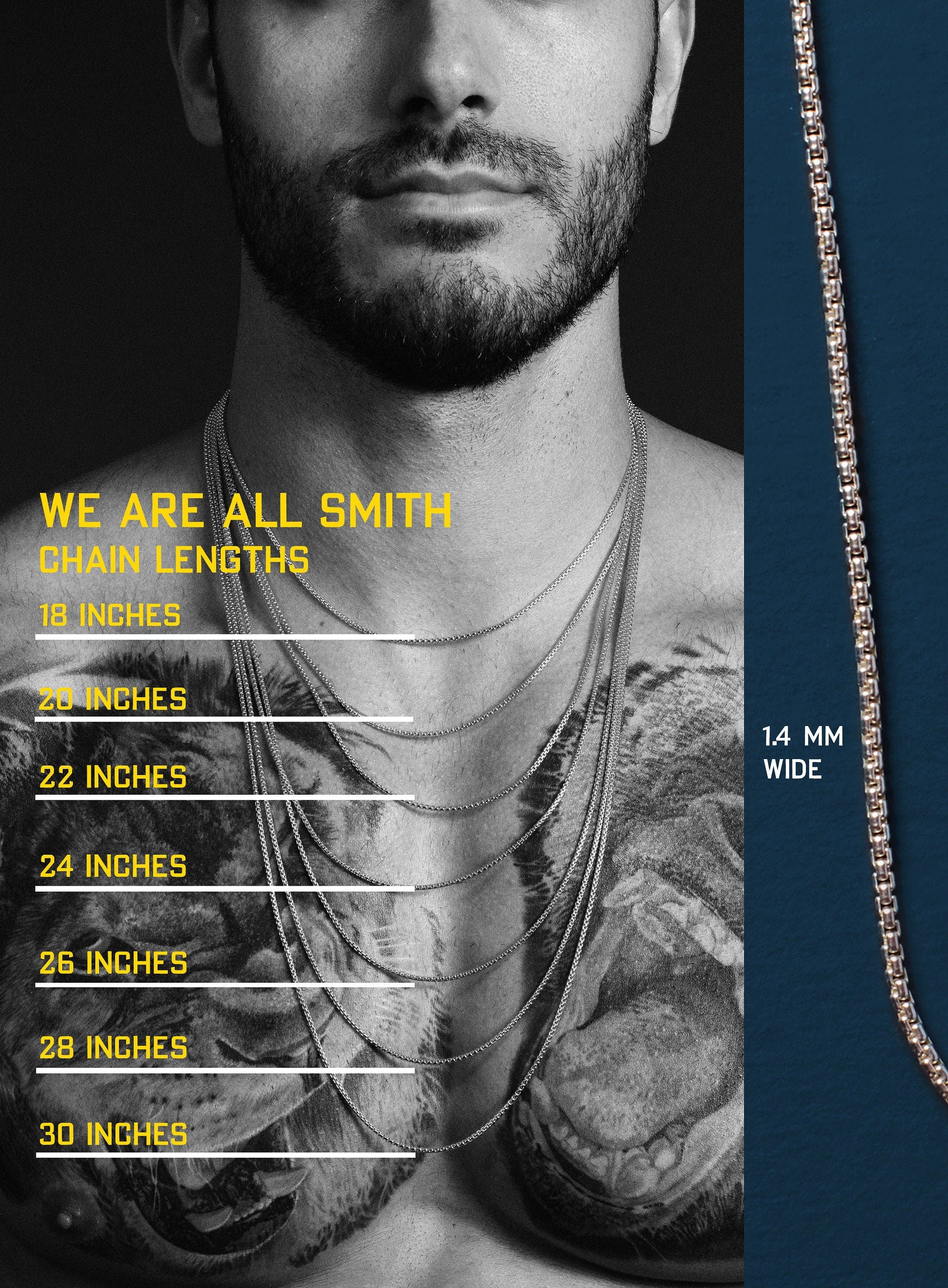 925 Sterling Silver Round box chain for Men