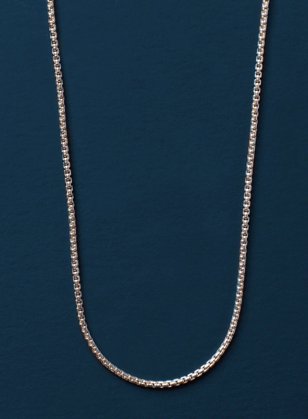 925 Sterling Silver Round box chain for Men - Image 2