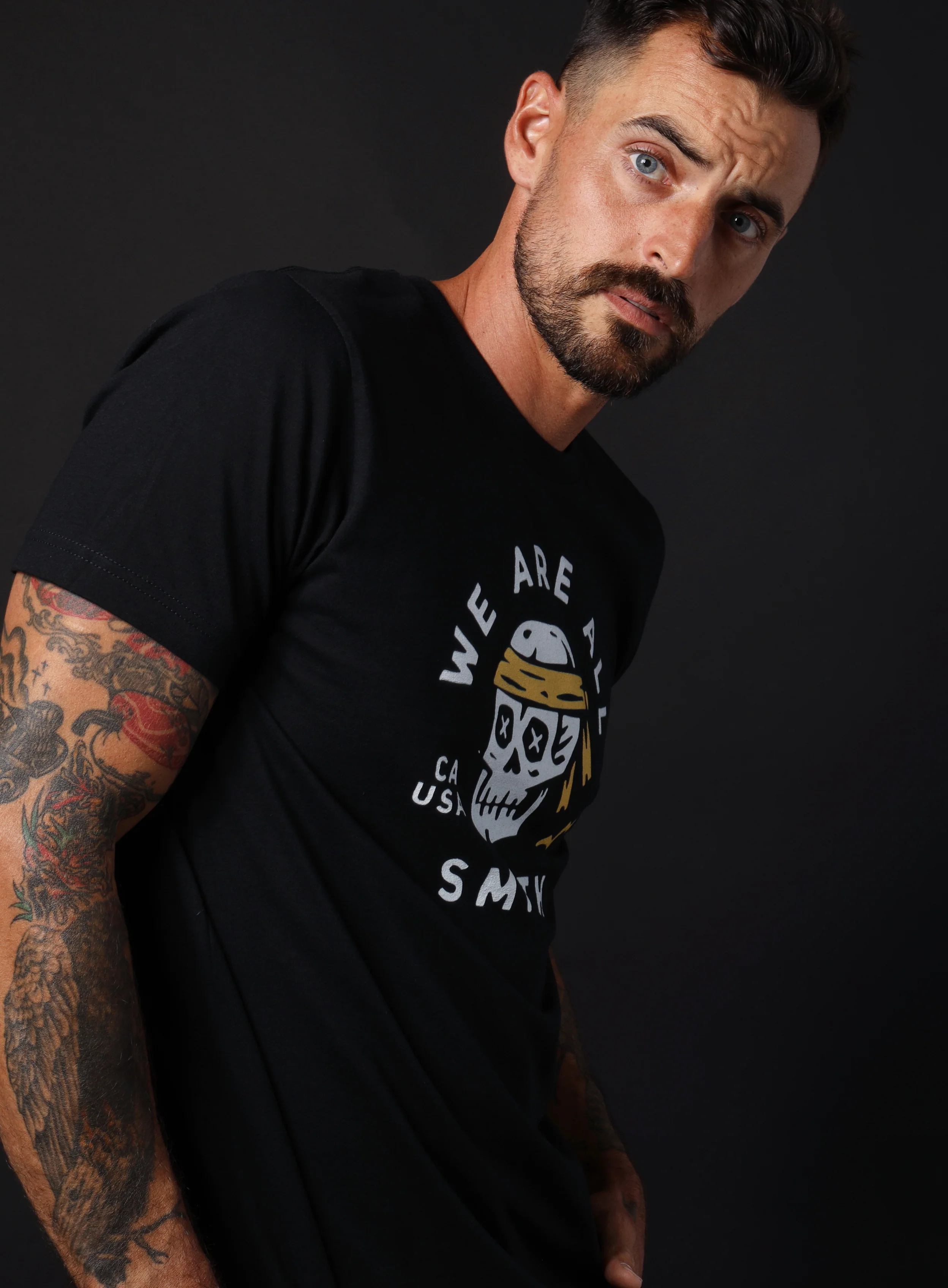 Skull Black Unisex black short sleeve t-shirt - Image 2