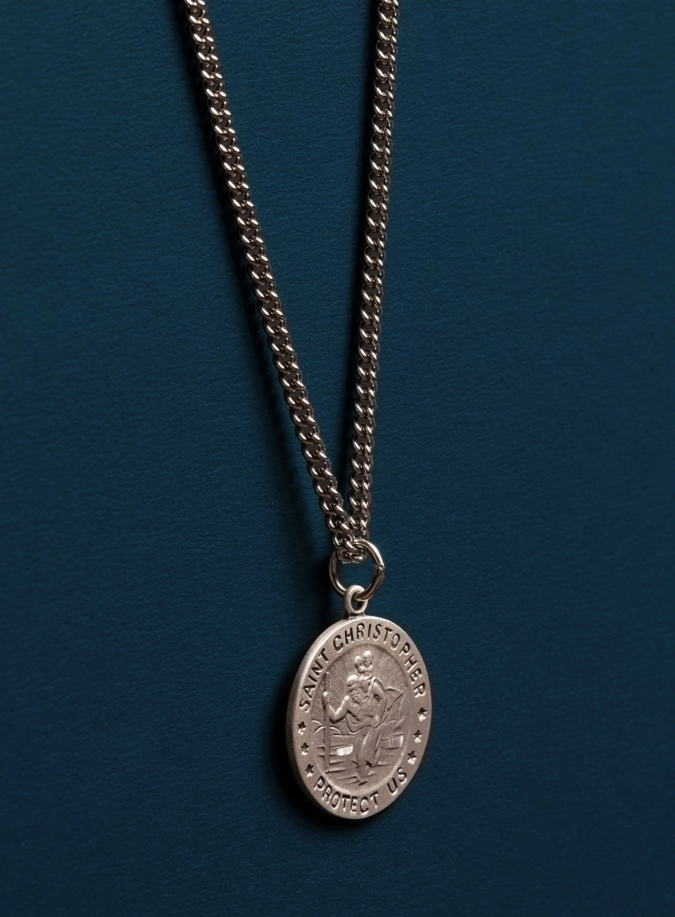 Small Saint Christopher Men's Necklace for Men - Image 3