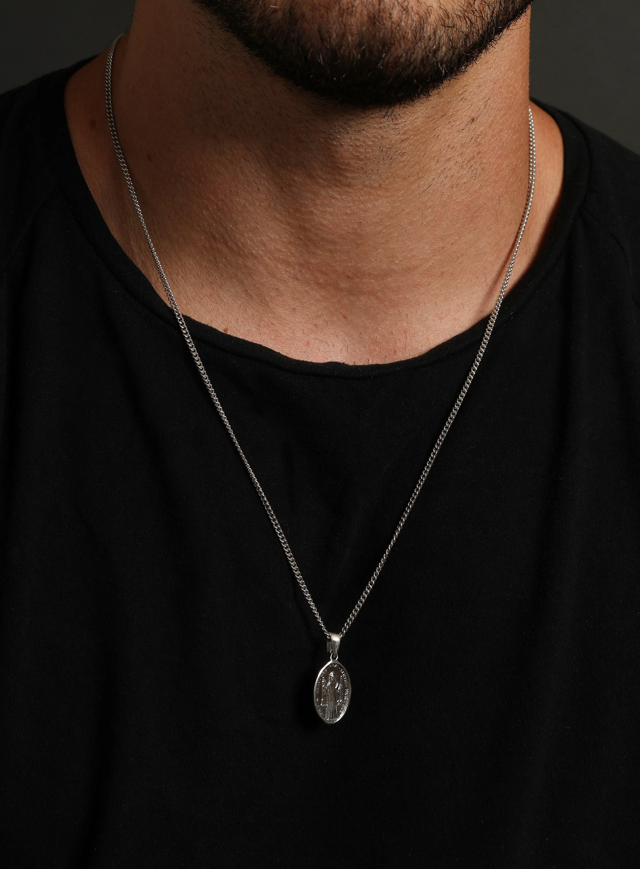 925 Sterling Silver St Benedict Oval Medal / - Image 2