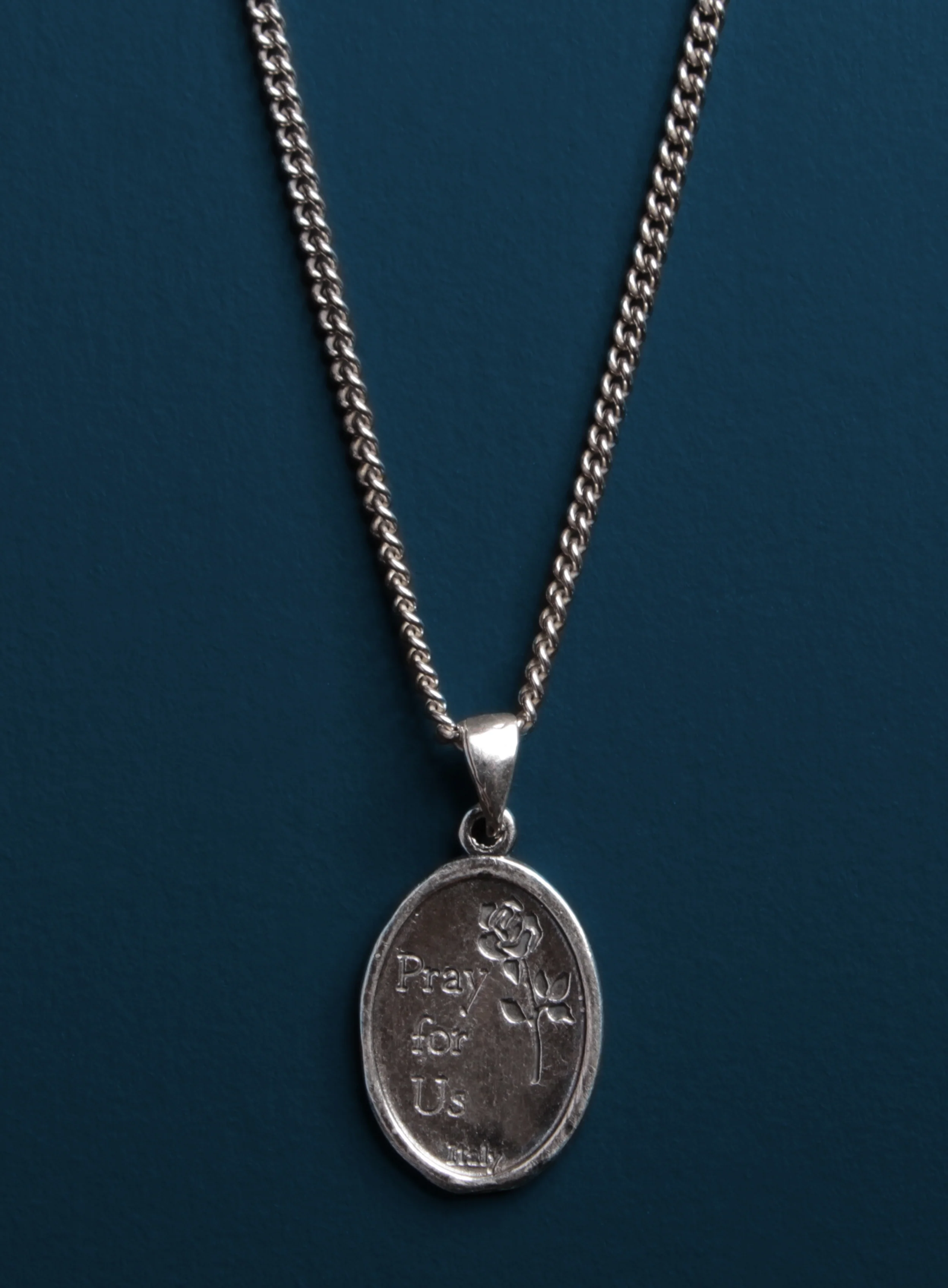 St. Jude Sterling Silver Medal Necklace for Men - Image 3