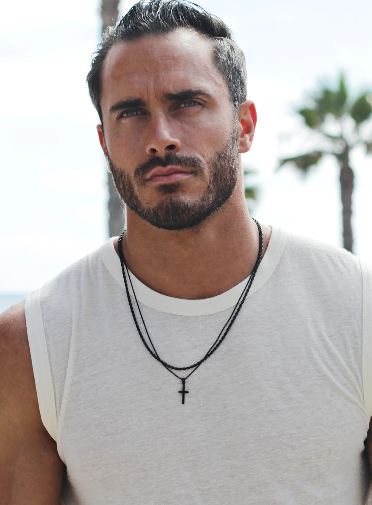 Stainless steel black rope chain necklace for men - Image 3