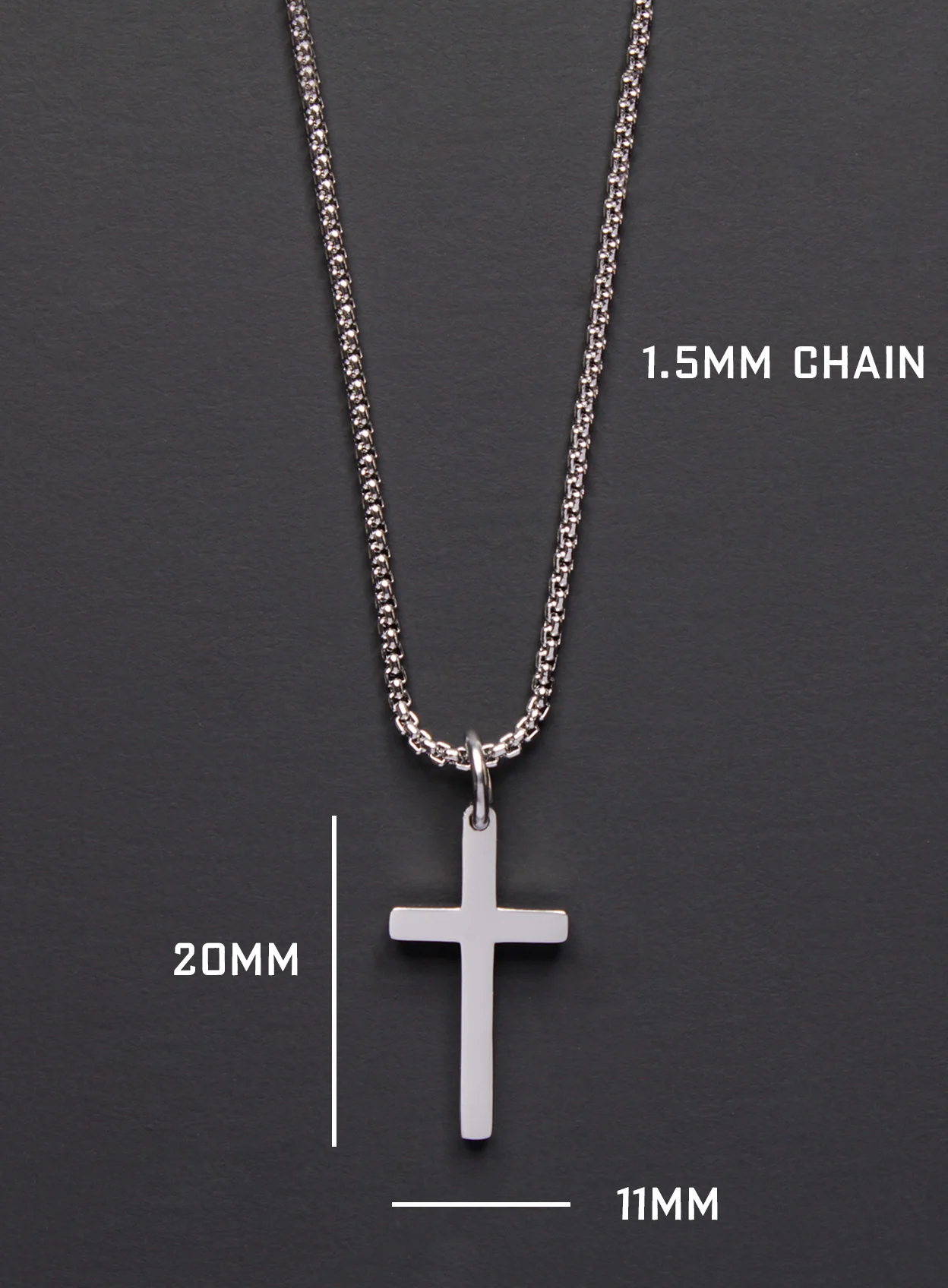 SMALL STAINLESS STEEL CROSS NECKLACE FOR MEN - Image 4