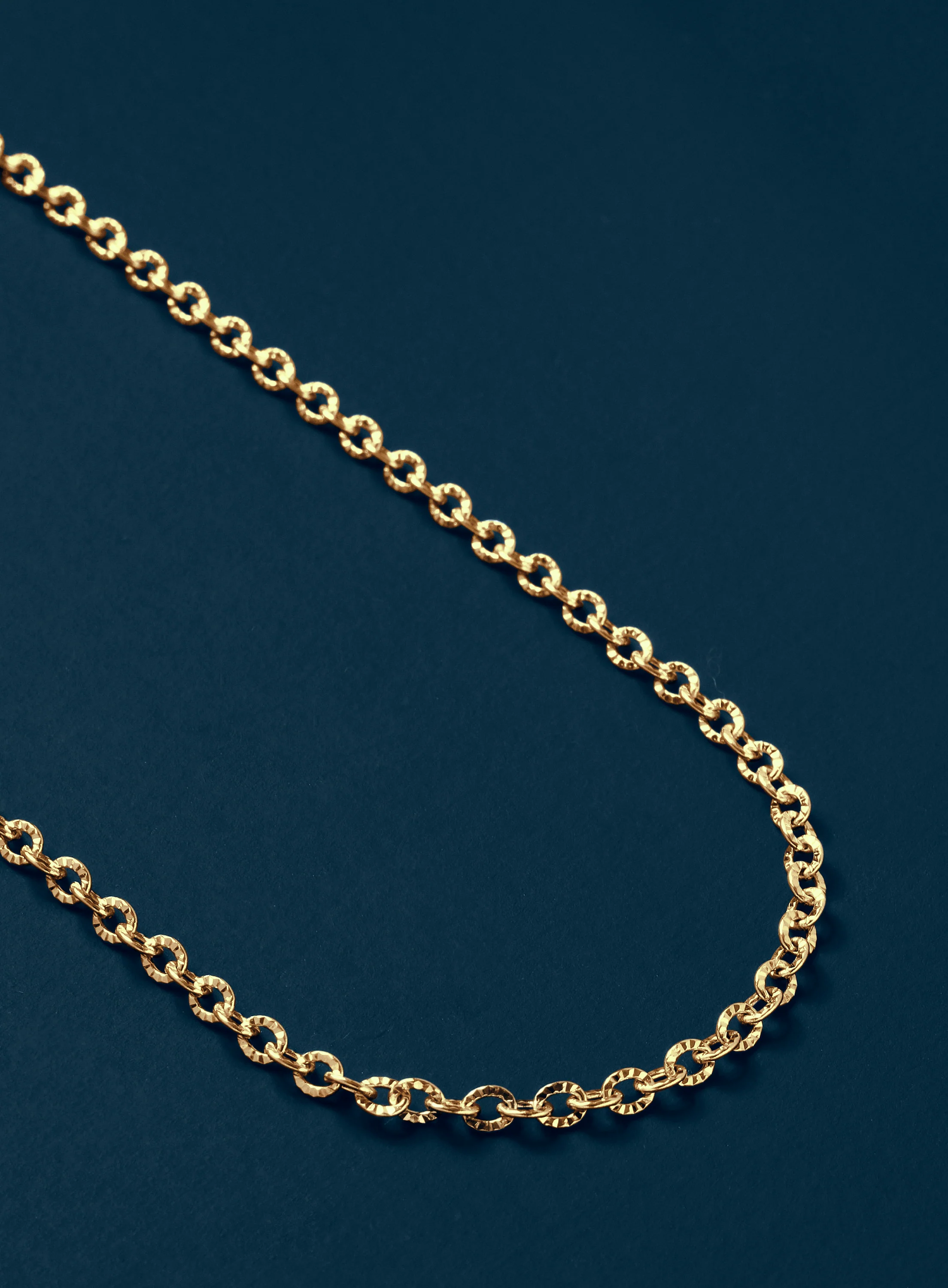 3mm 14k Gold Plated Classic Cable Chain Necklace for Men - Image 4