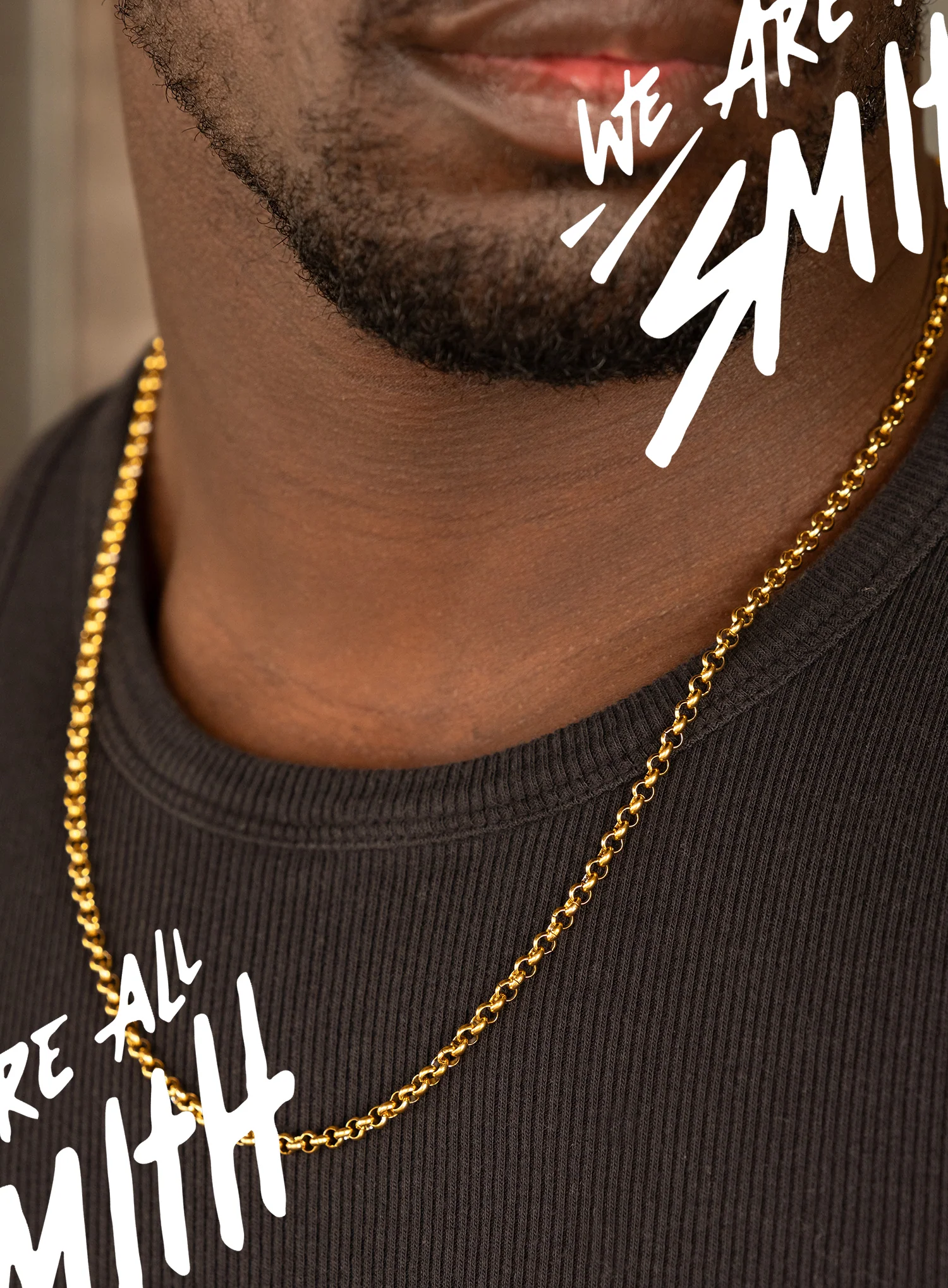Stainless Steel Gold Plated 4mm Large Rolo Chain Necklace - Image 3