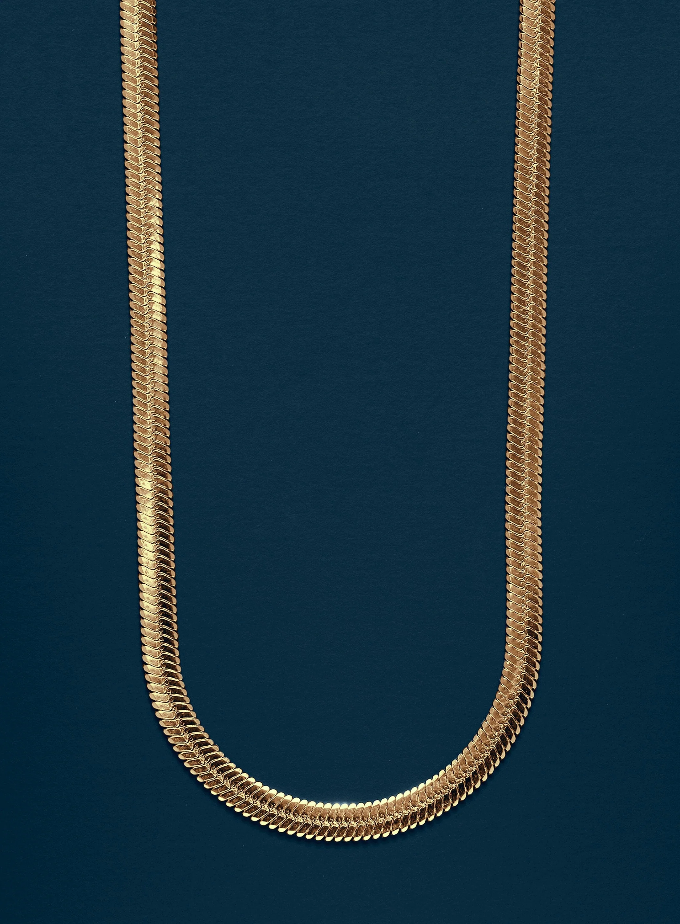 Men's Gold Chain Necklace 5mm Herringbone Chain Necklace - Image 2