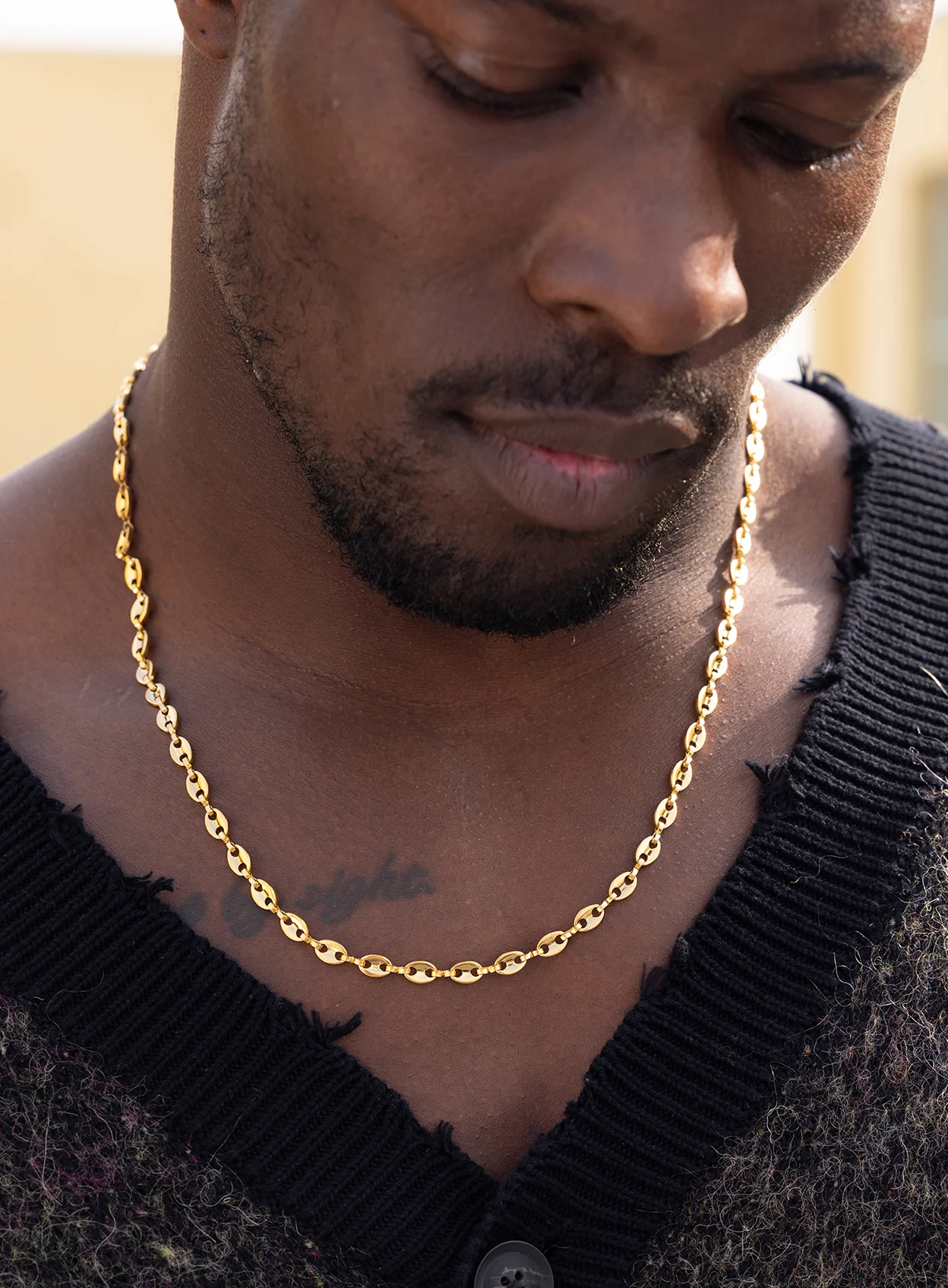 Stainless Steel Gold Plated 5mm Mariners Chain Necklace