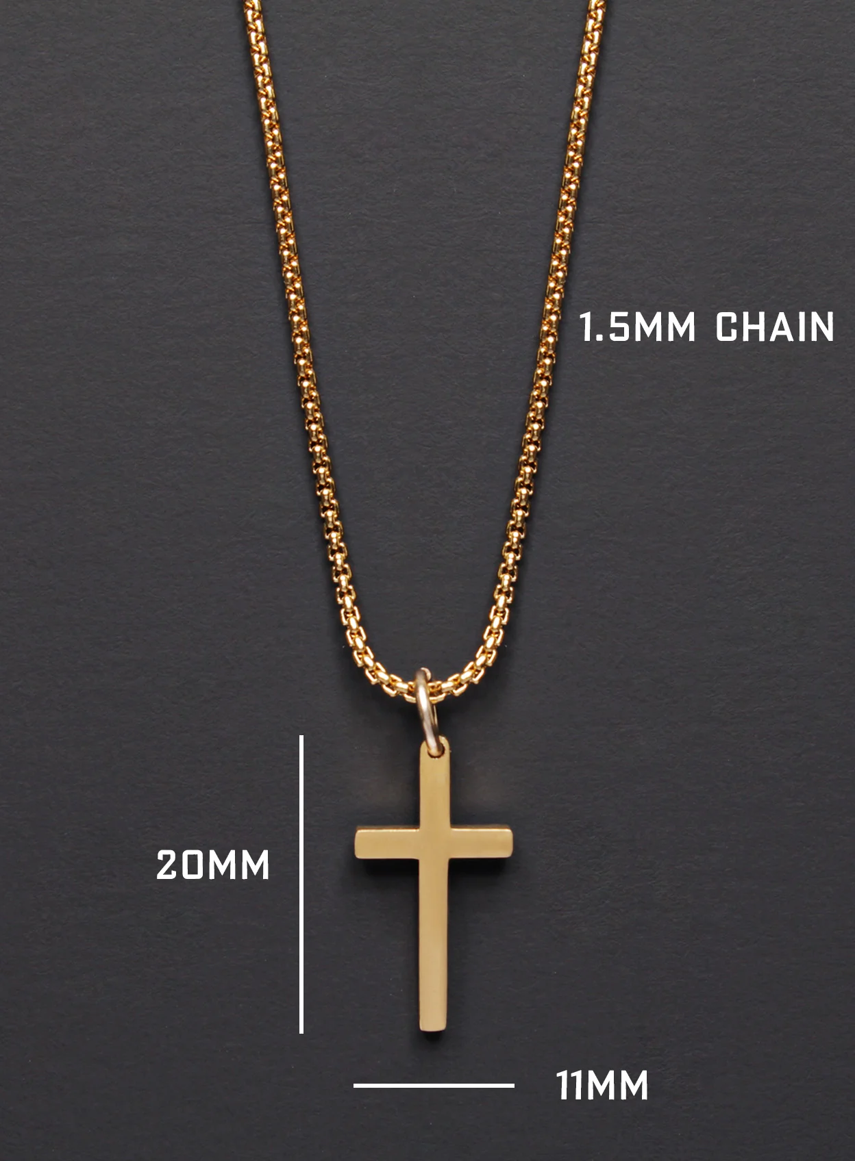 SMALL GOLD CROSS NECKLACE FOR MEN - Image 4