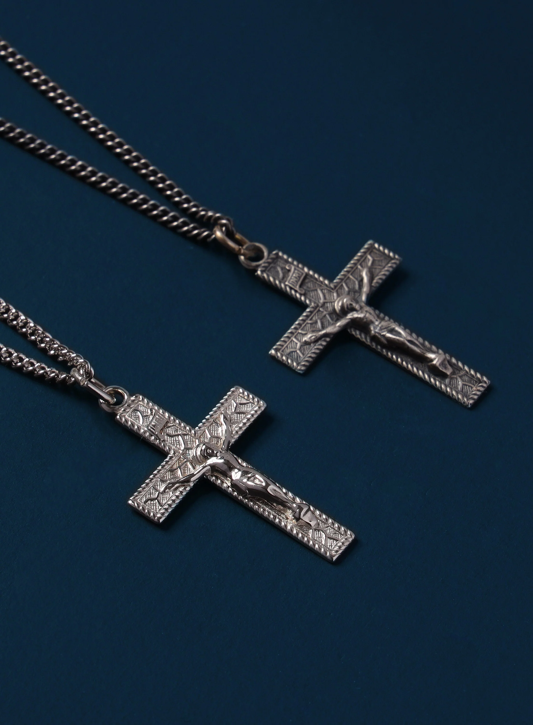 Sterling Silver Crucifix Cross Pendant Necklace for Men - Image 4