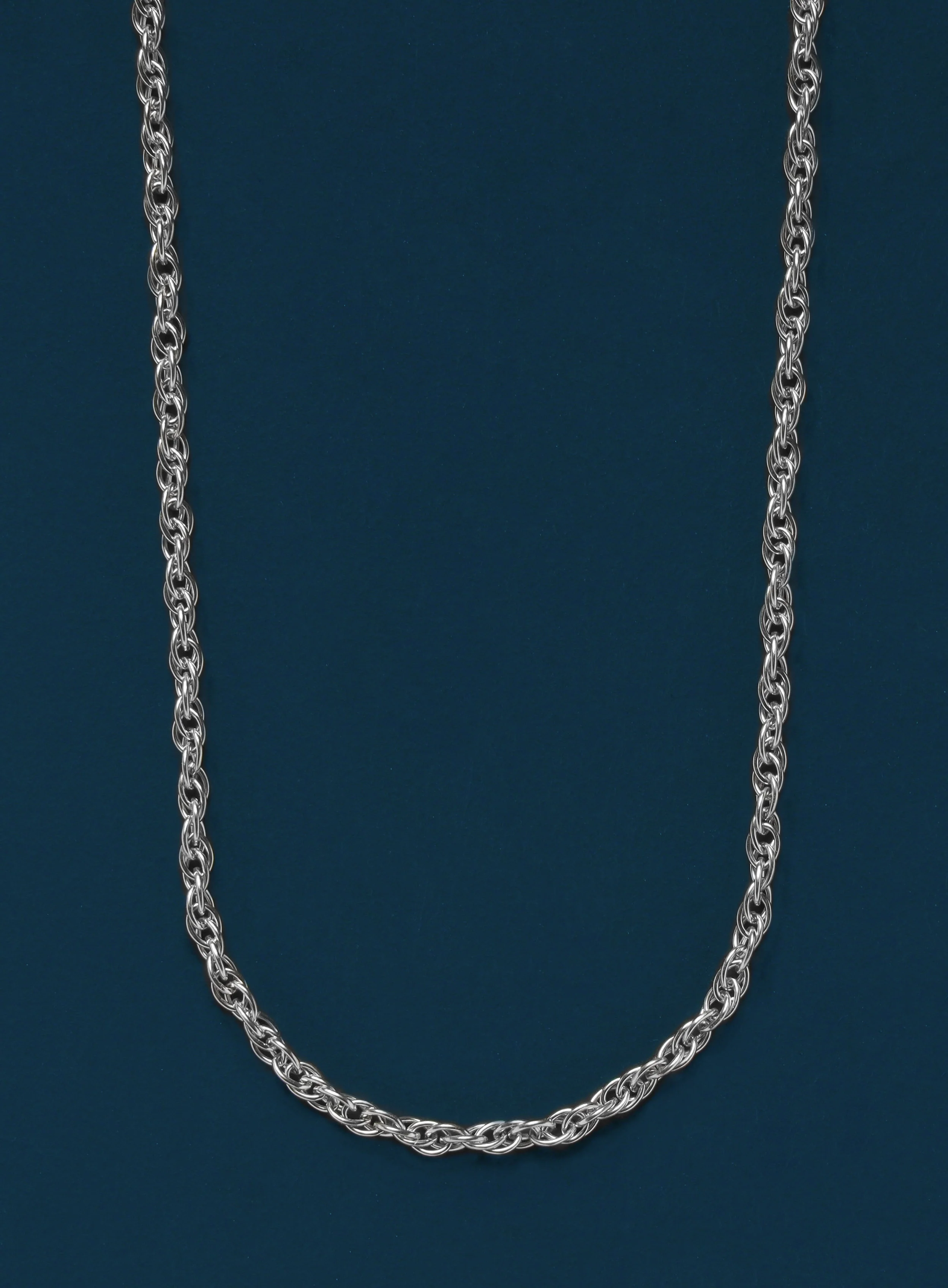 Sterling Silver Rope Chain Necklace for Men - Image 2