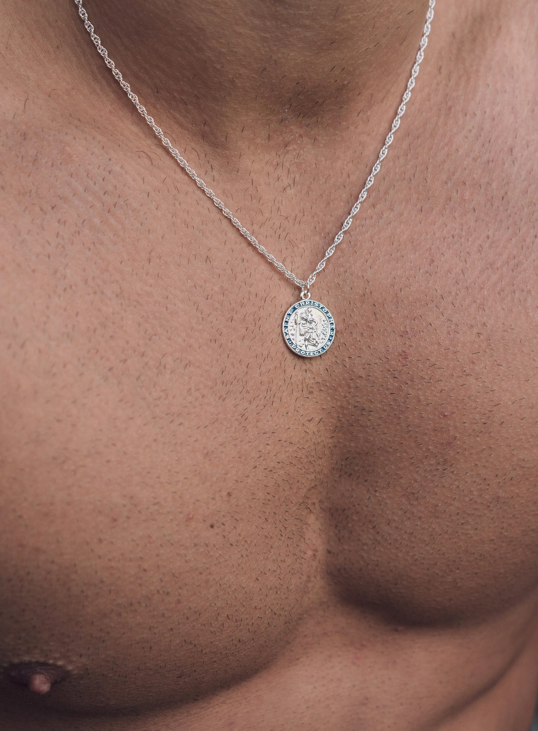 Sterling Silver Saint Christopher Medal Necklace for Men - Image 5